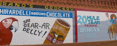 Advertising on the side of a building in Ventura California