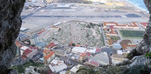 View of airport from the Rock of Gibraltar