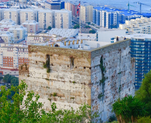Moorish Castle at the Bottom of the Rock of Gibraltar