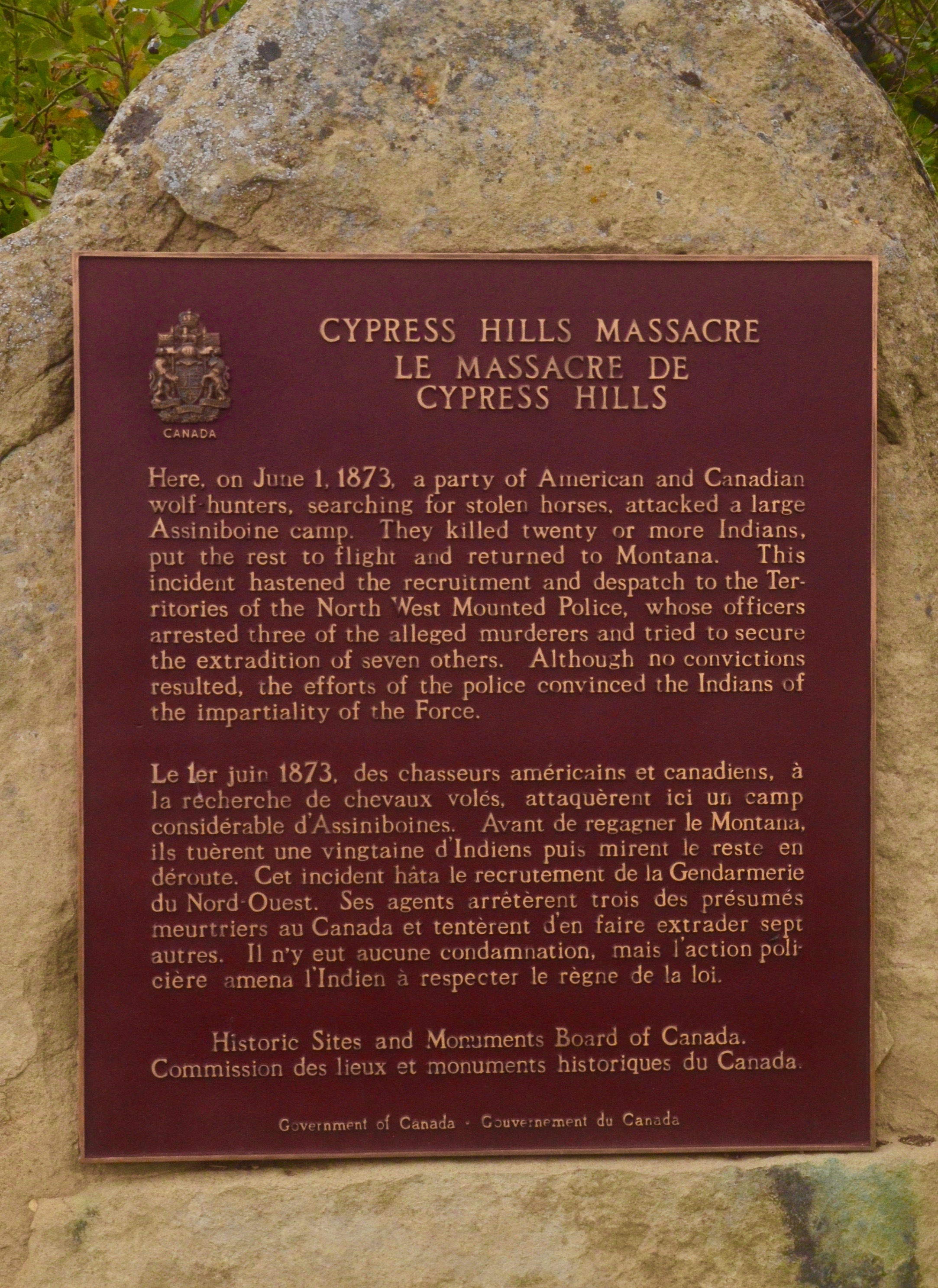 Cypress Hills Massacre Plaque, Fort Walsh