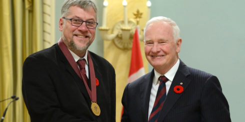 Mark Zuehlke accepts the Governor General's Award 