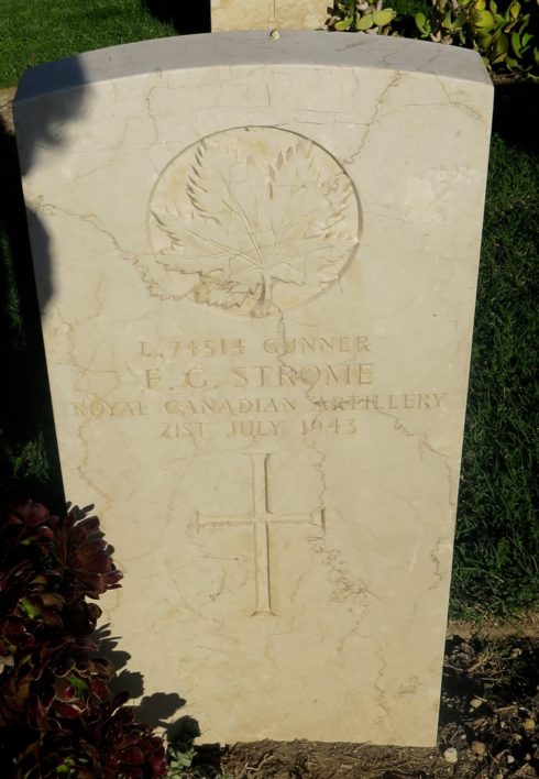 Gunner Frank Gordon Strome, Agira War Cemetery 