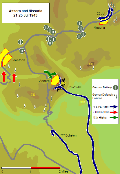 Map of the Assault on Mount Assoro