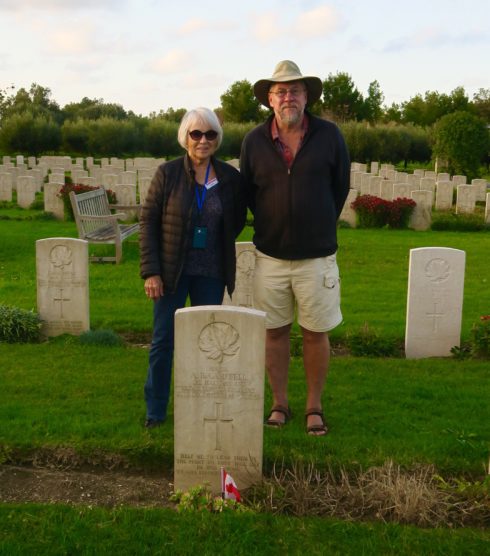 Anne Smith and Mark Zuehlke at the Grave of Major A.R.Campbell