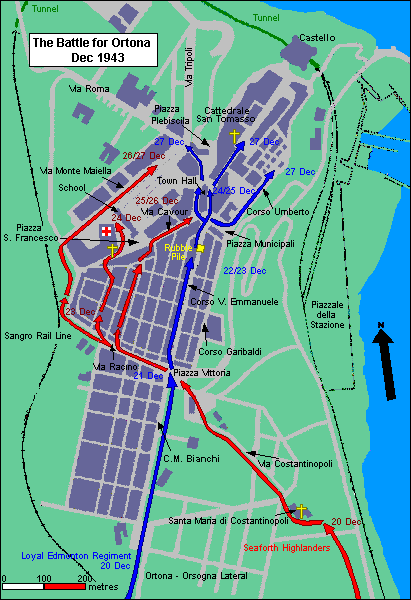 Map of the Battle of Ortona