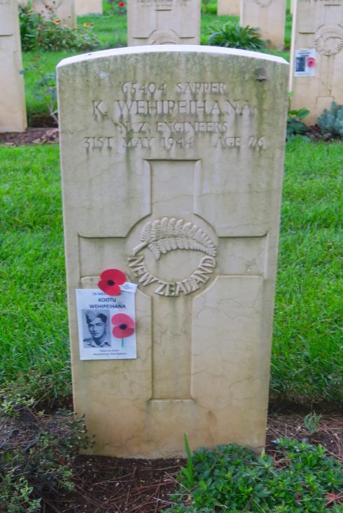 Sapper Kootu Wehipeihana, Cassino War Cemetery