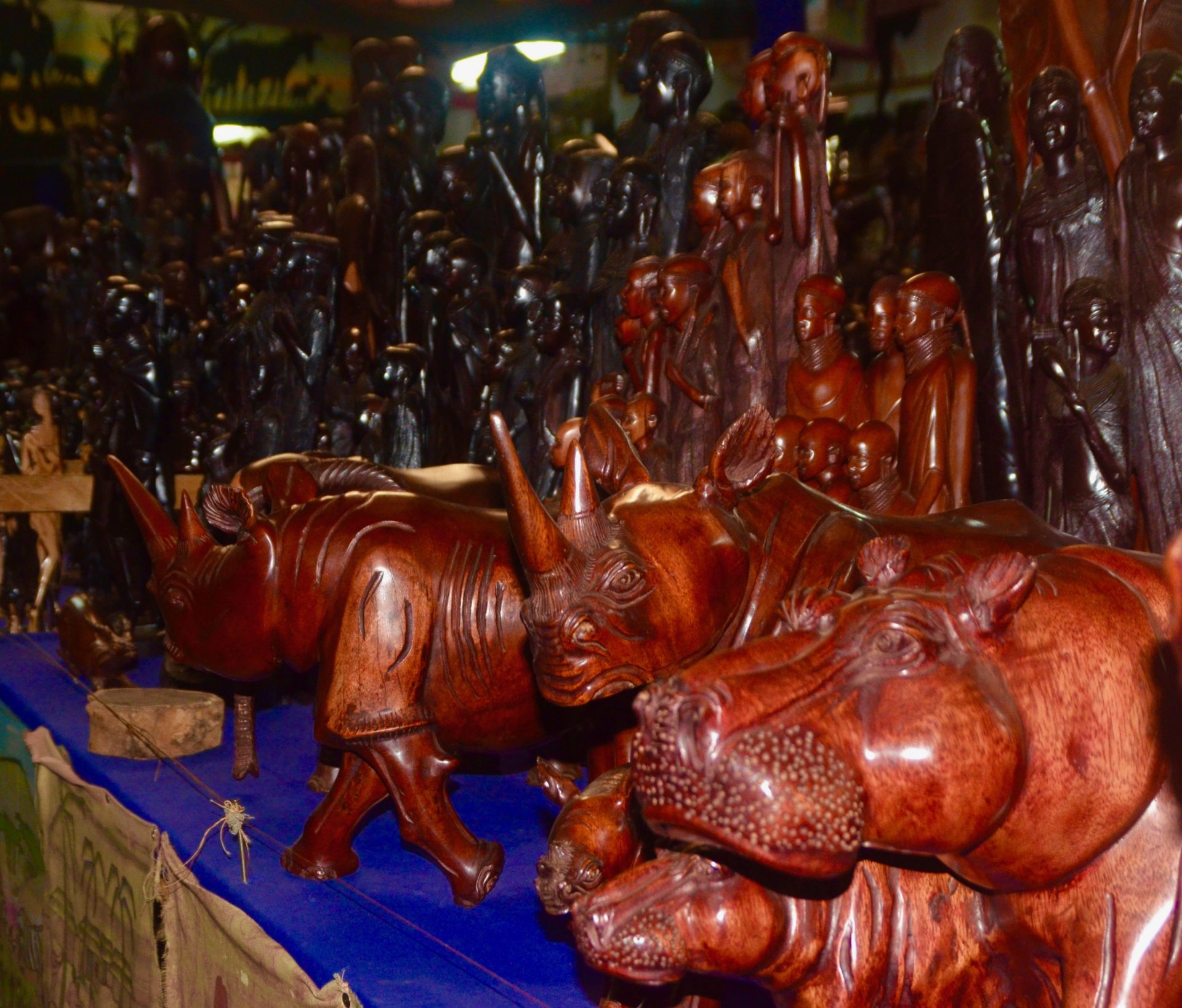 Wooden Hippos & Rhinos
