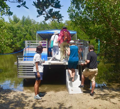 Reboarding the Boat - Capt. Justin on the right and Penny on the left