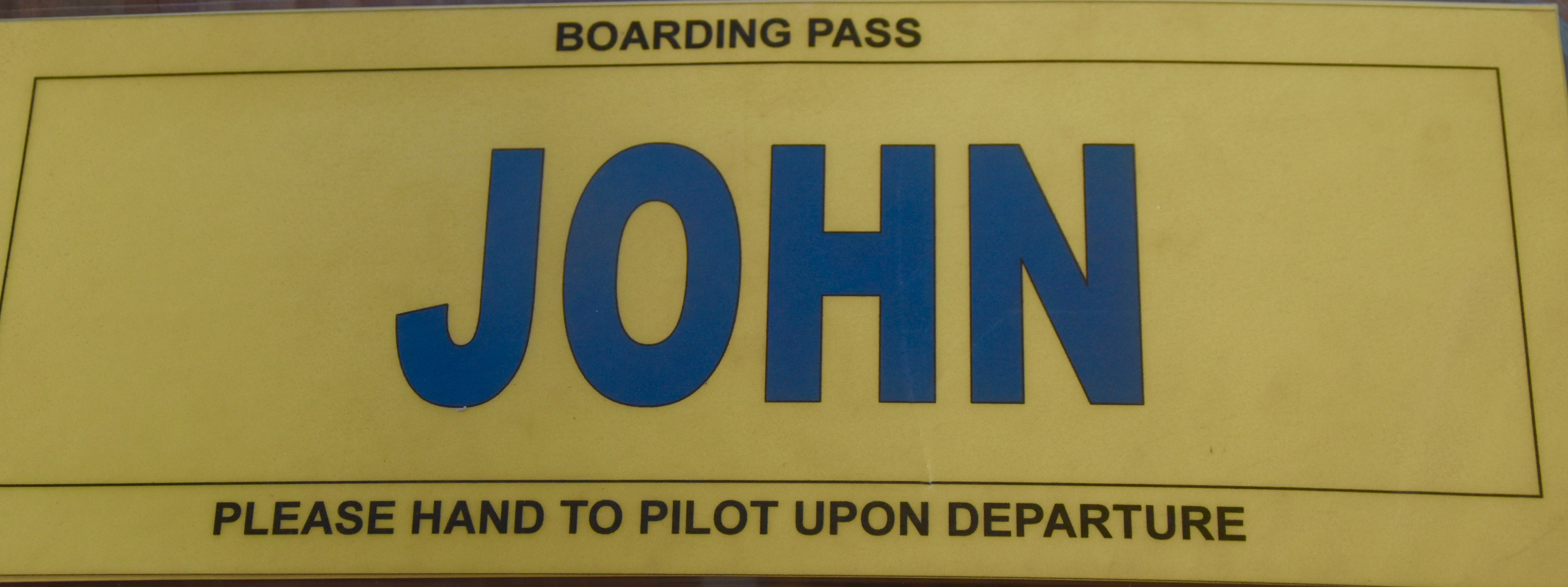 Boarding Pass for the John's