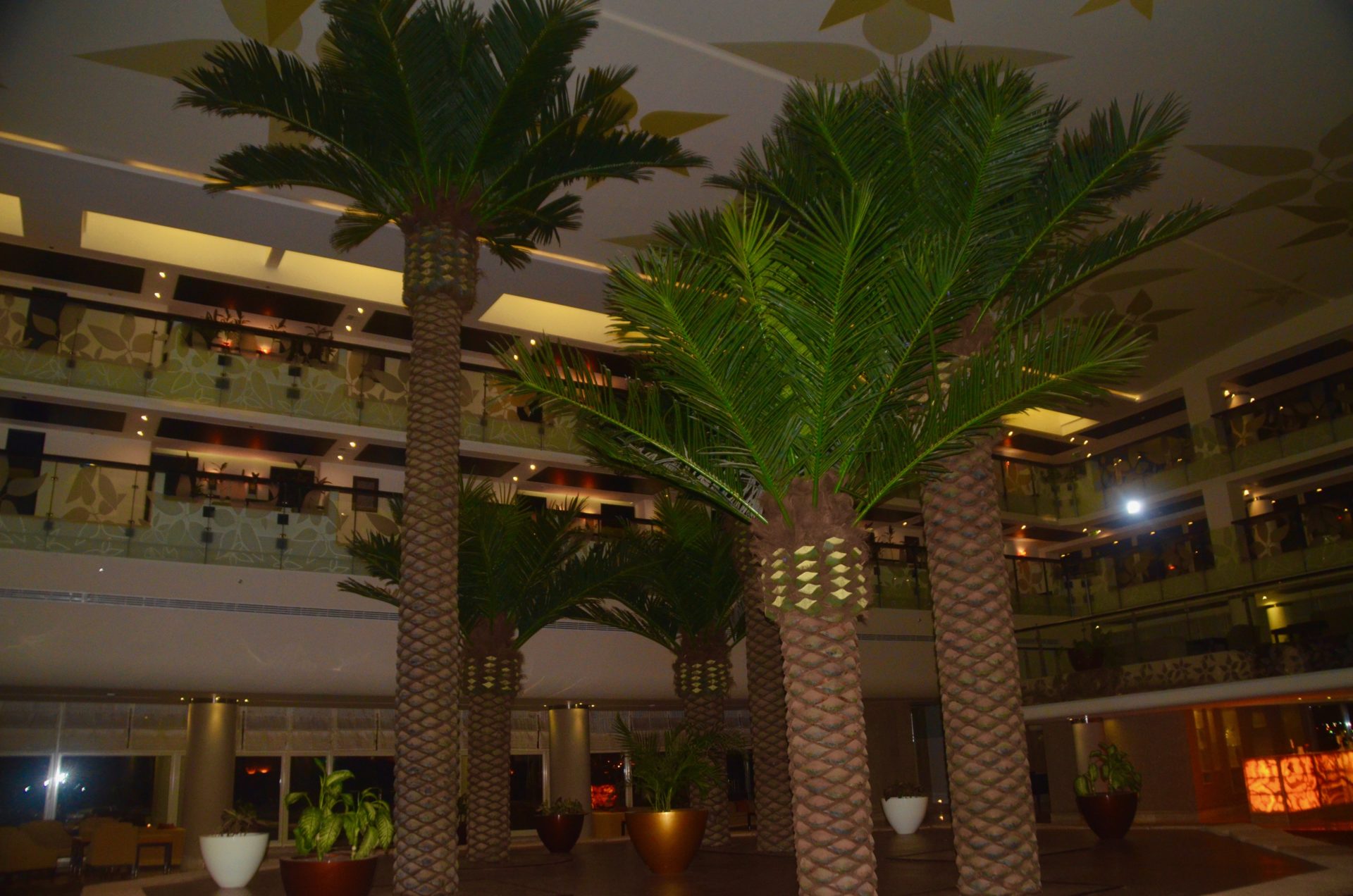 Faux Palm Trees in Lobby