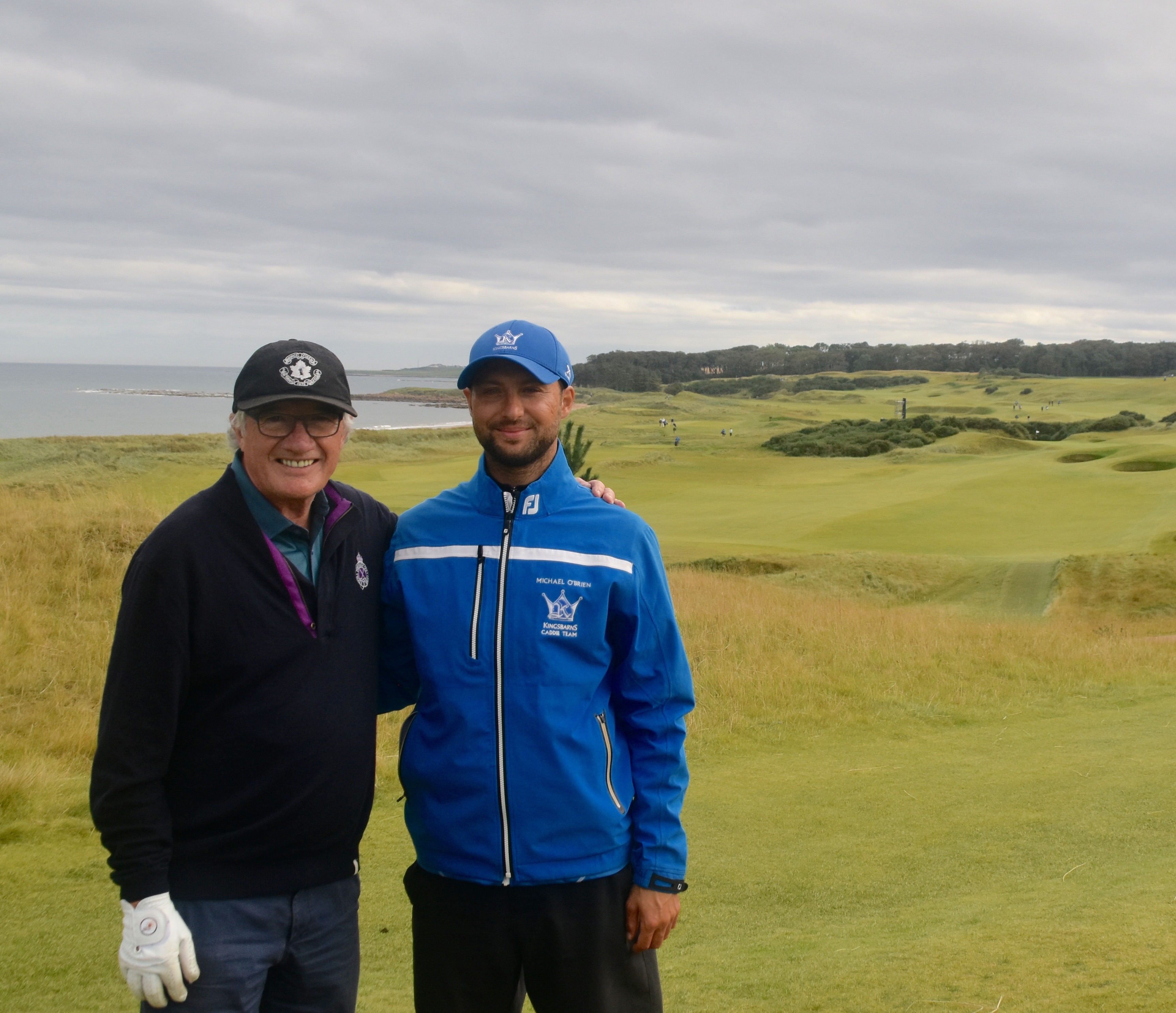 With Caddie Michael O'Brien at Kingsbarns