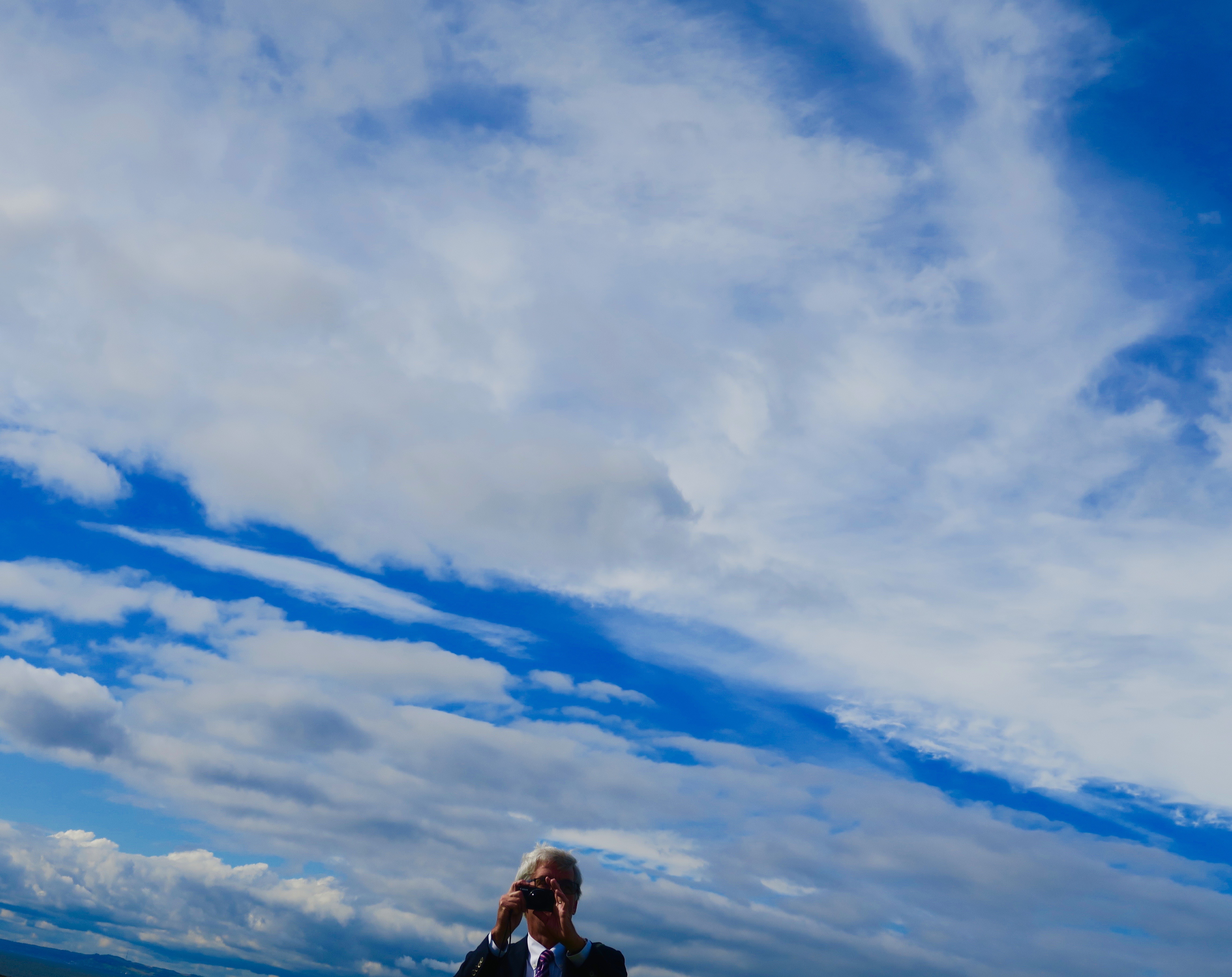 Peter in a Magritte like photo at Muirfield