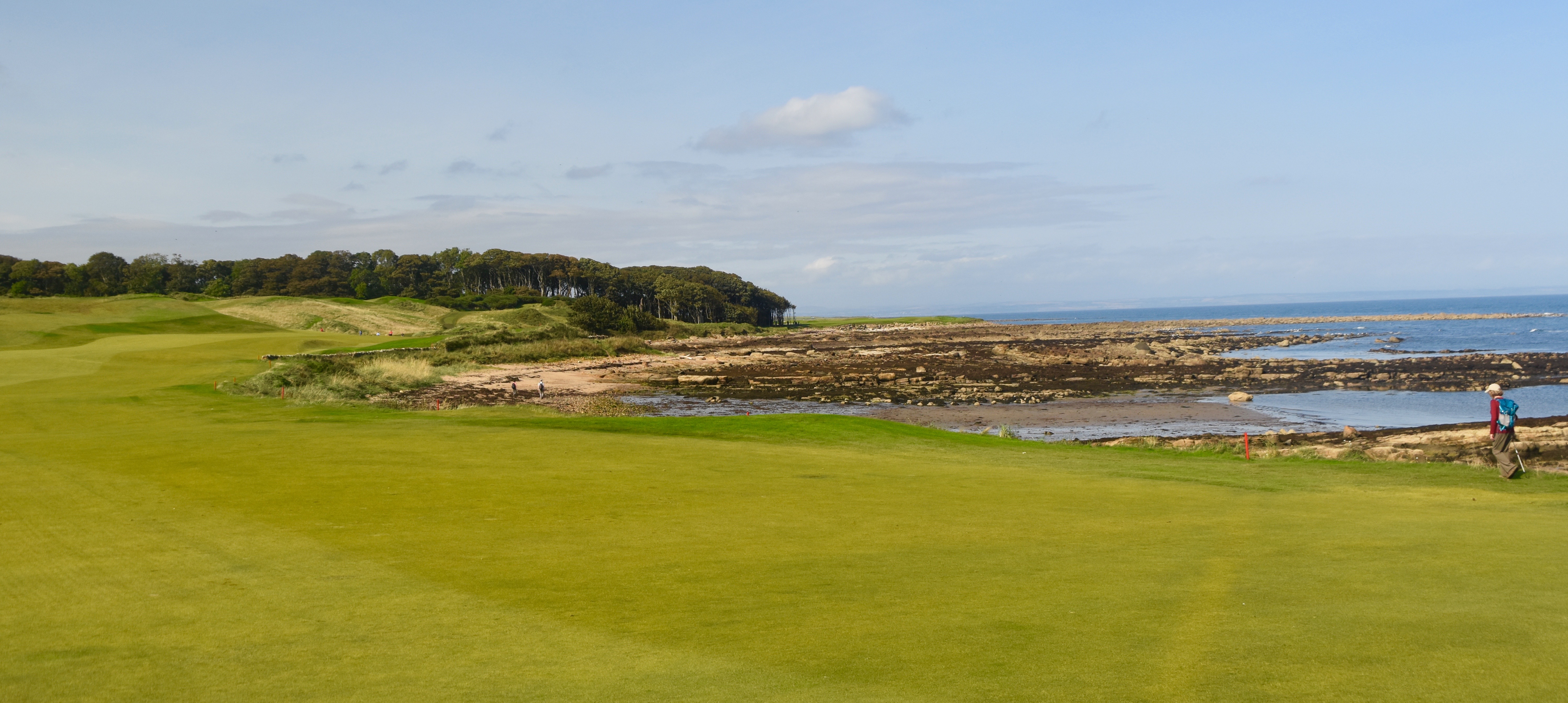 Walker on Fife Coastal Path, Kingsbarns