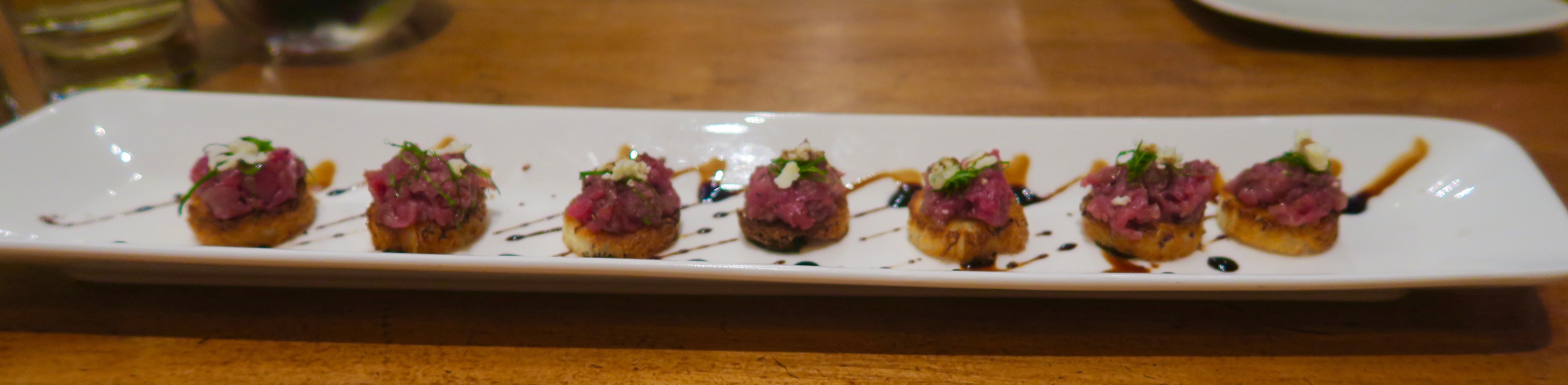 2. Beef Tartare on Brioche with Yuzu Dashi, 5 Fusion