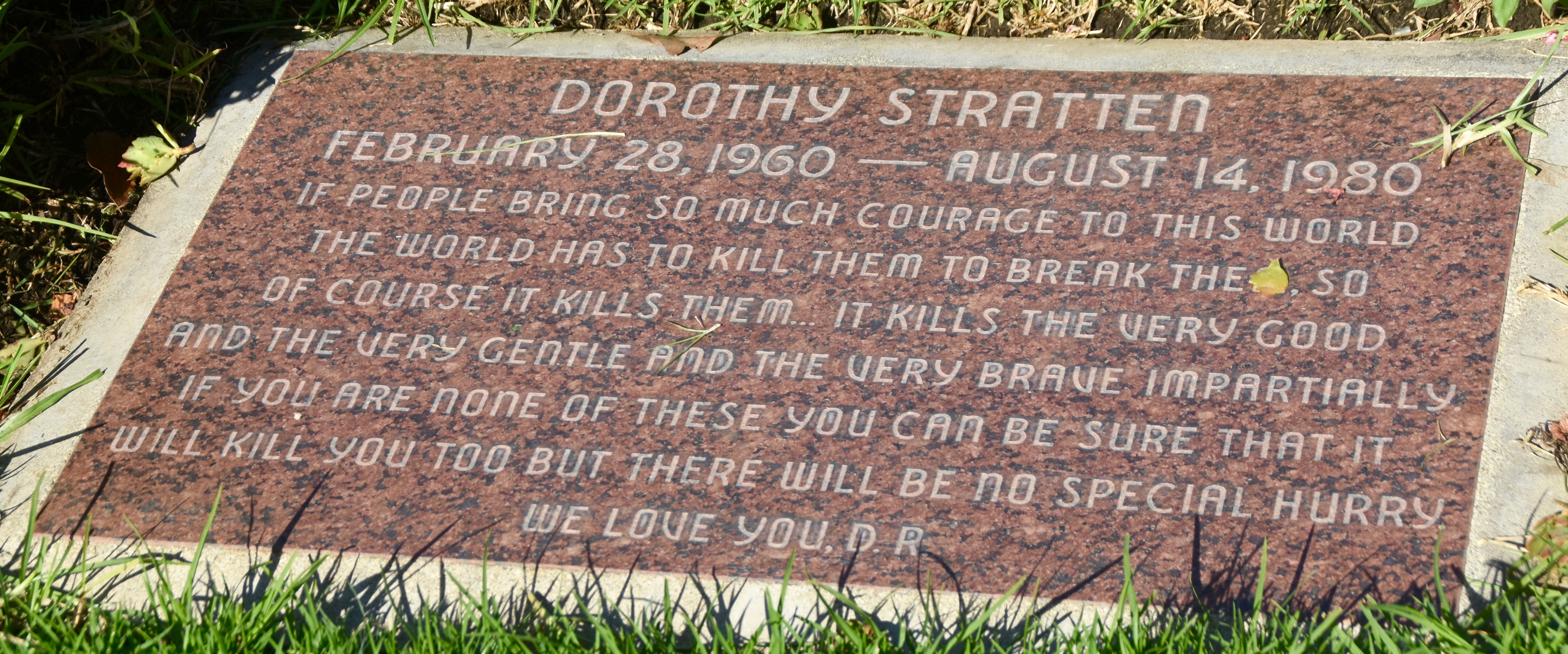 Dorothy Stratten, Westwood Village Cemetery