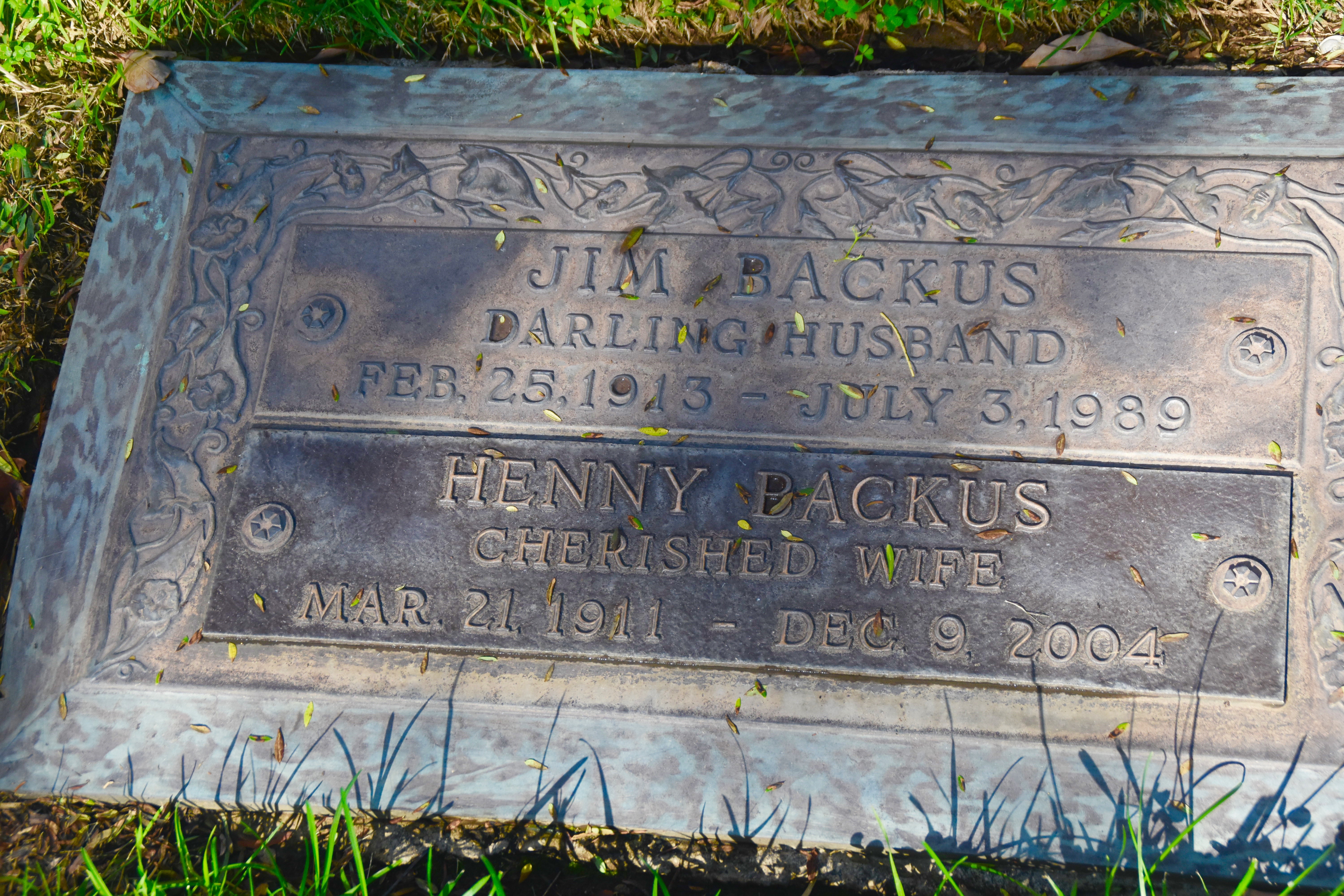 Jim Backus, Westwood Village Cemetery