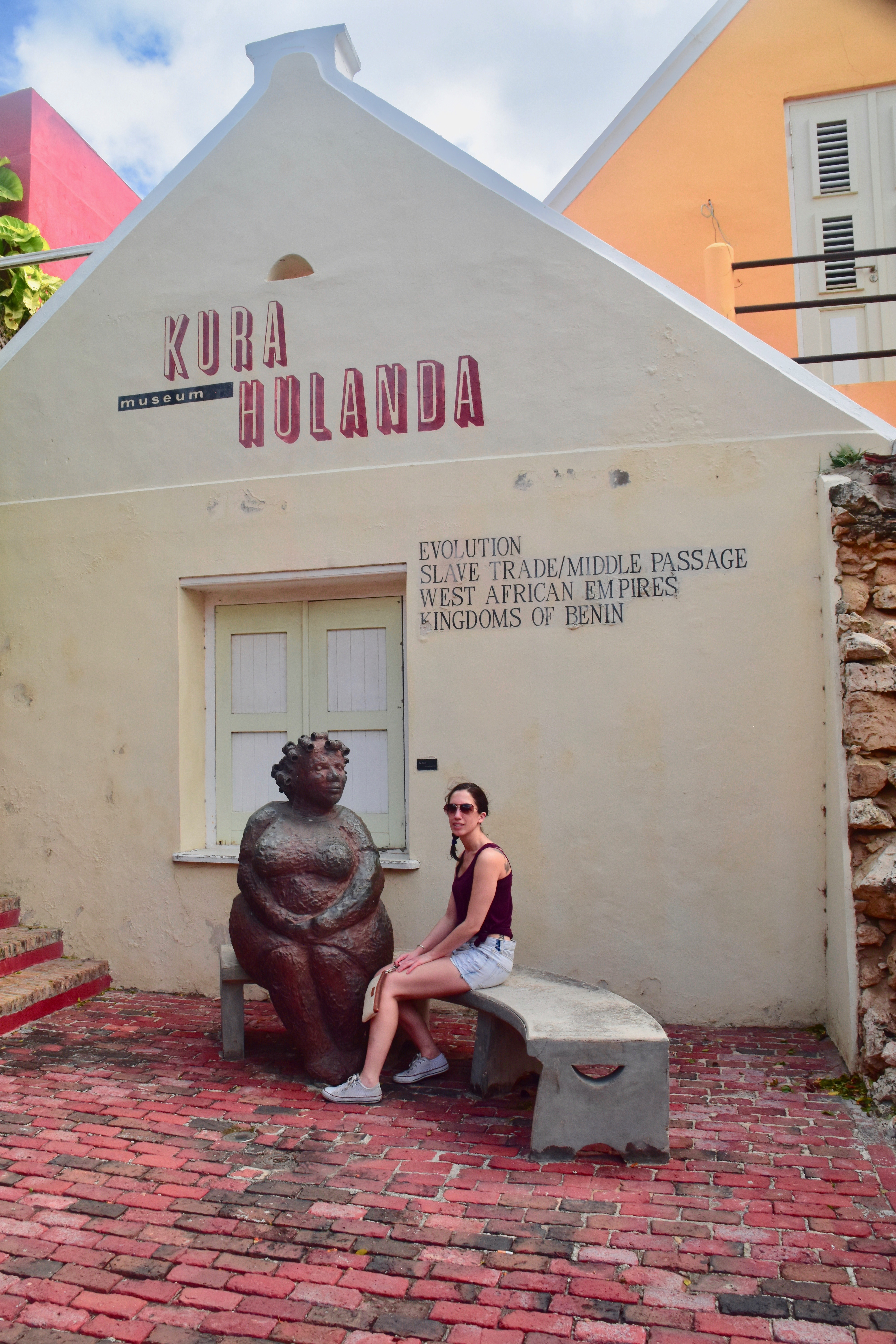 Lenore Outside the Kura Hulanda Museum