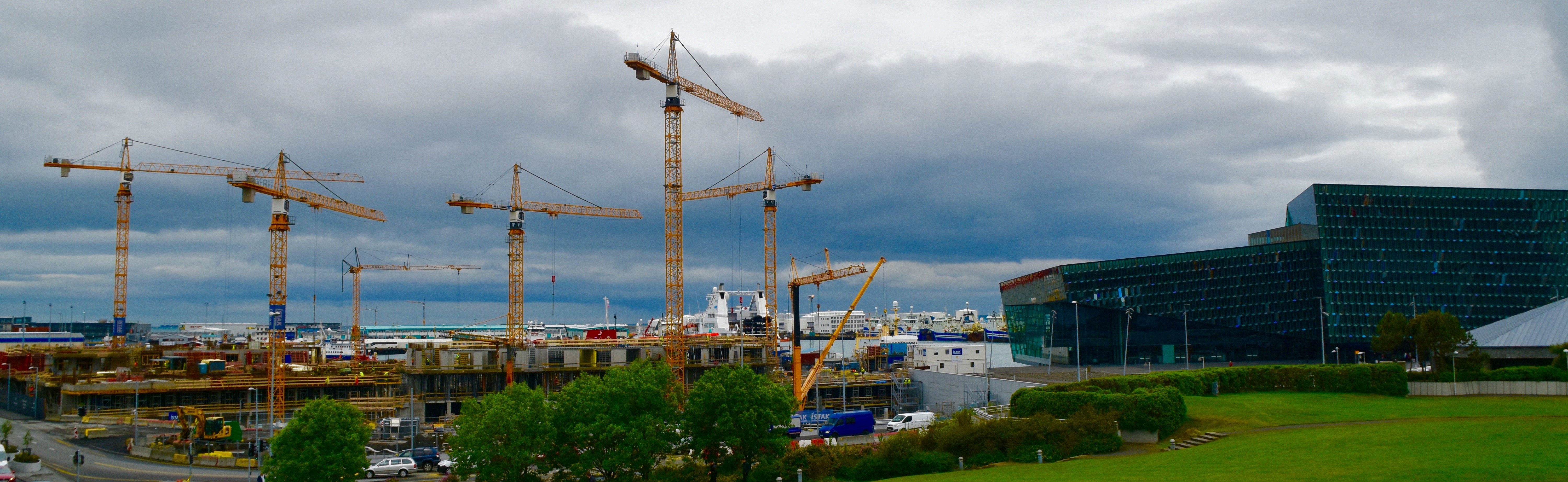 Cranes over Reykjavik, Iceland