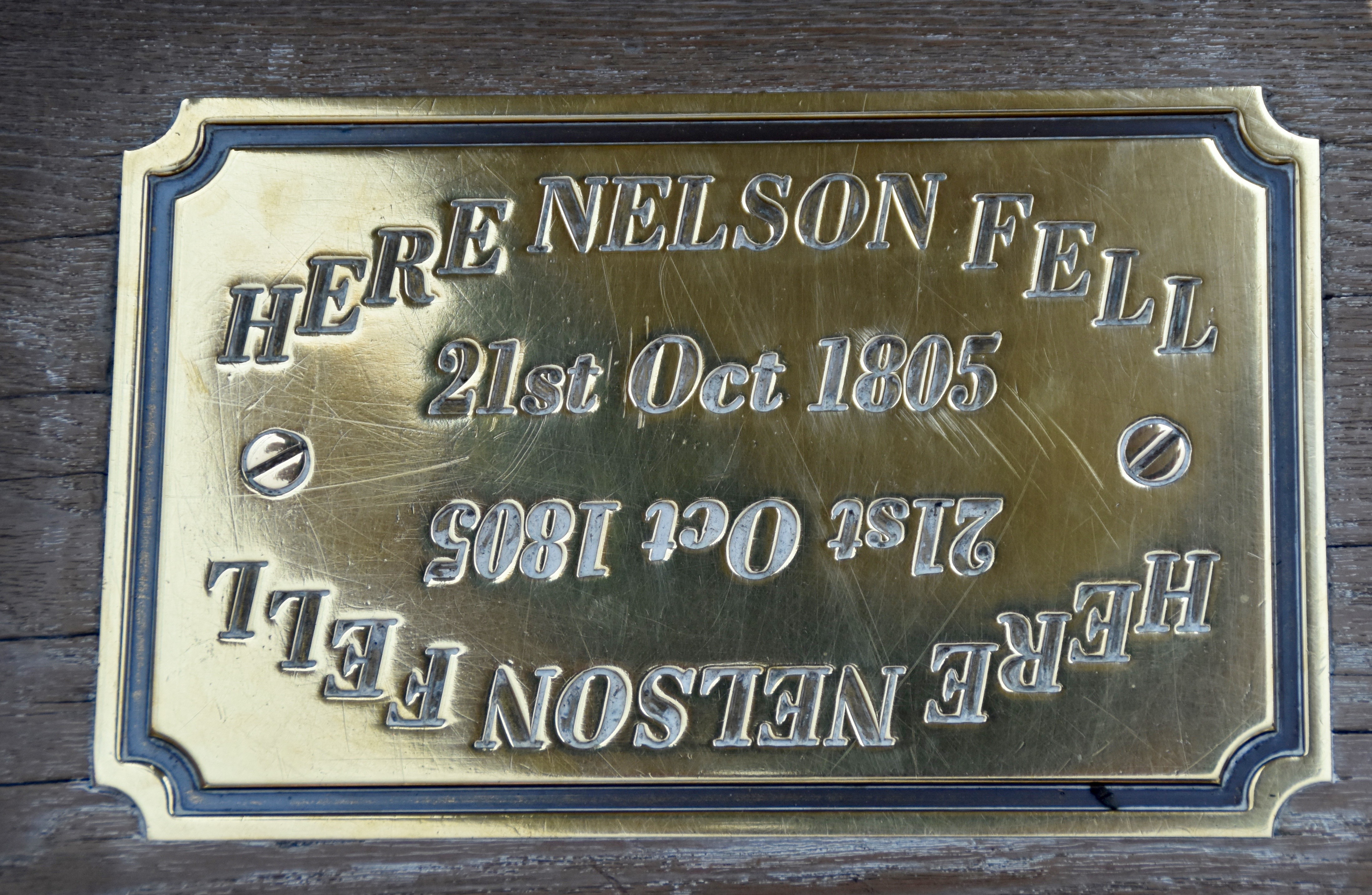 Here Nelson Fell on HMS Victory