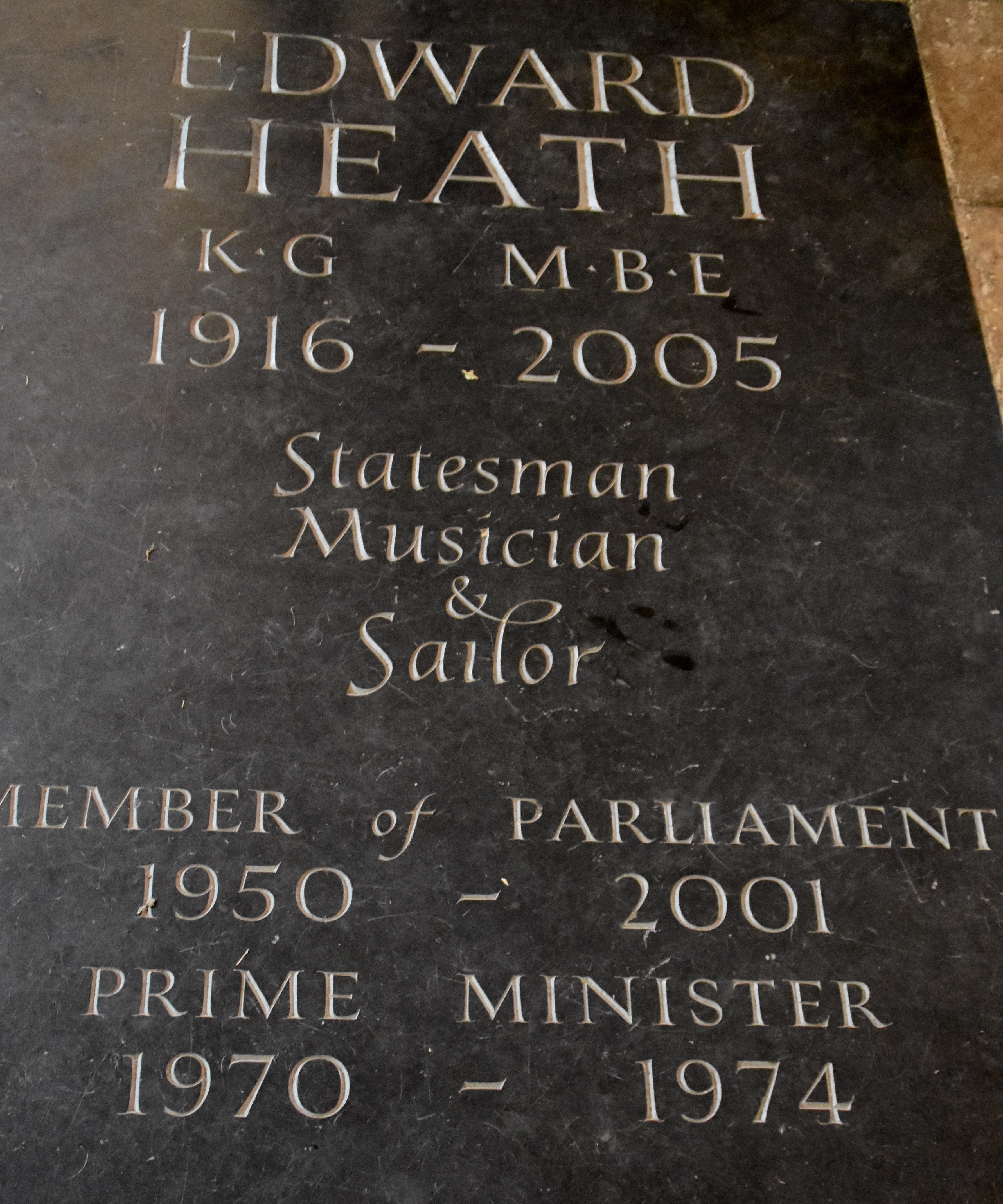 Edward Heath's Grave, Salisbury Cathedral