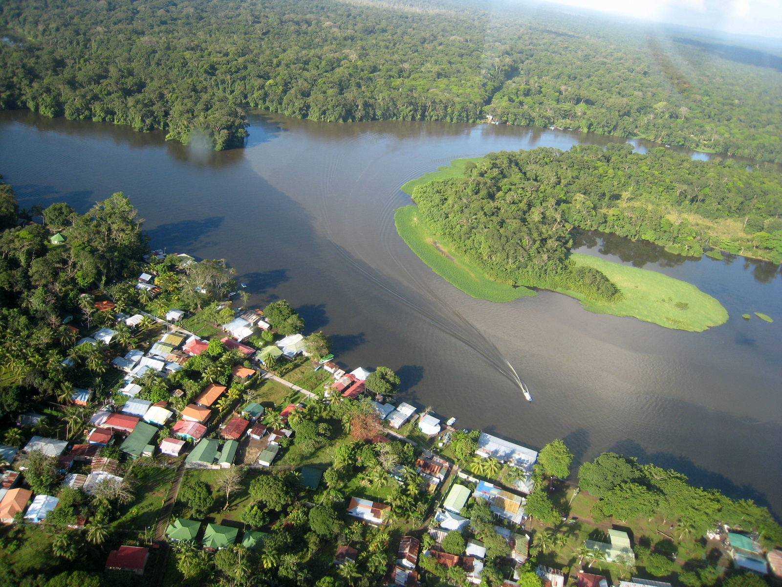 Aerial shot of Tortuguero