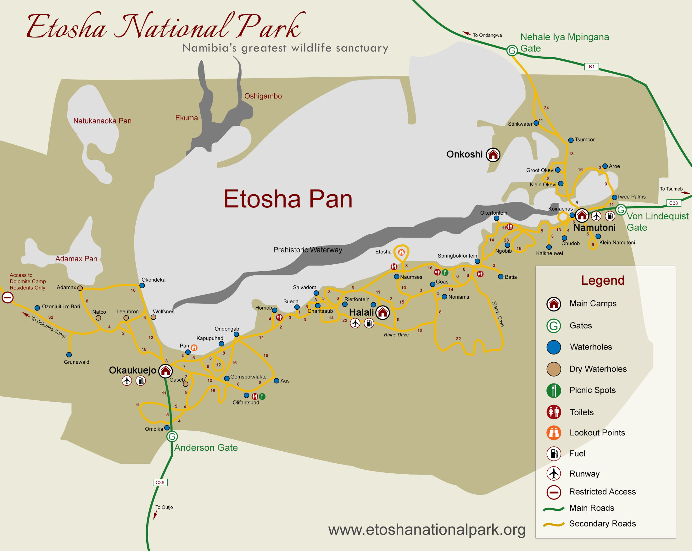 Etosha National Park Map - Druci Giorgia