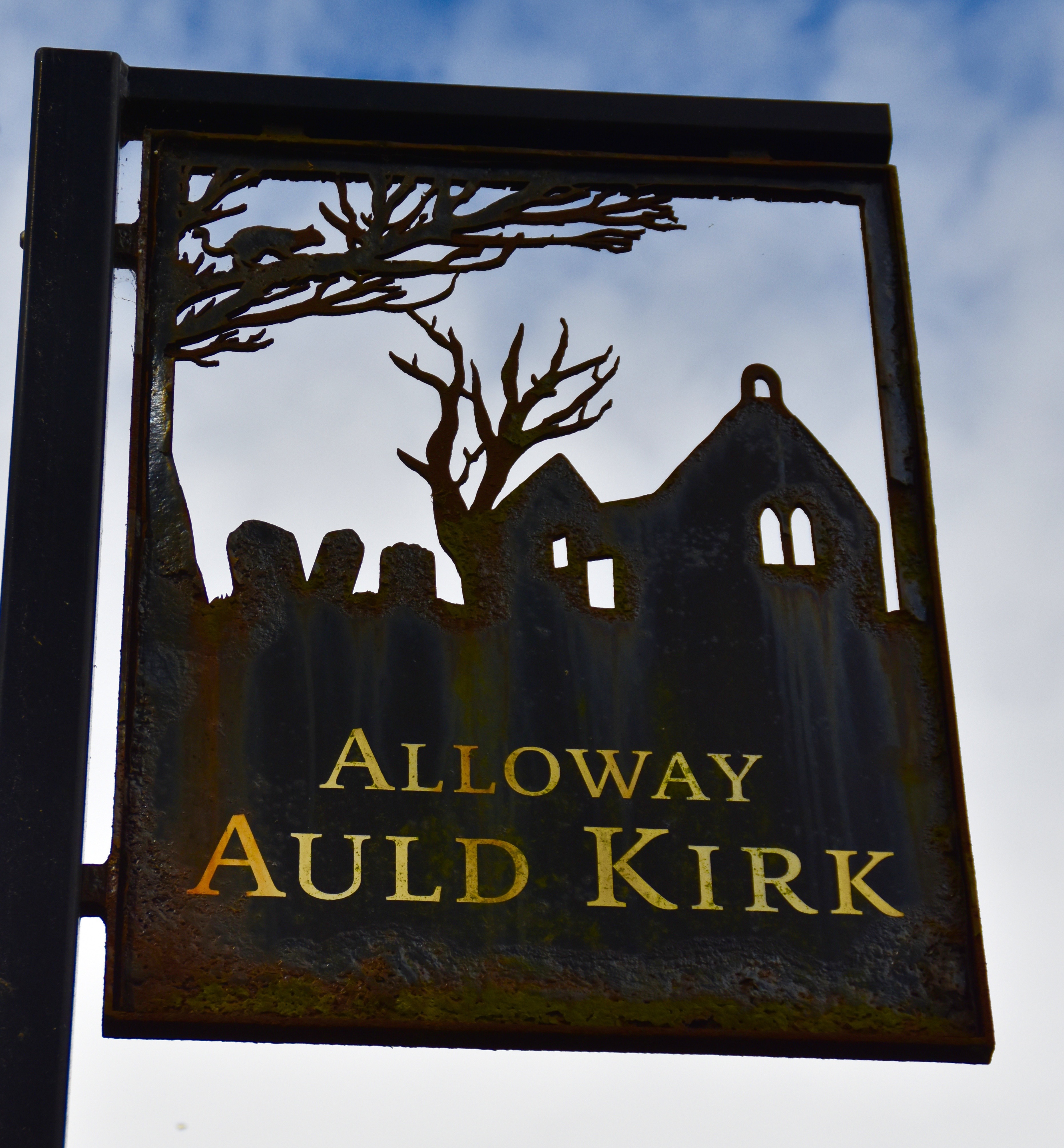 Alloway Auld Kirk Sign, Robert Burns Museum