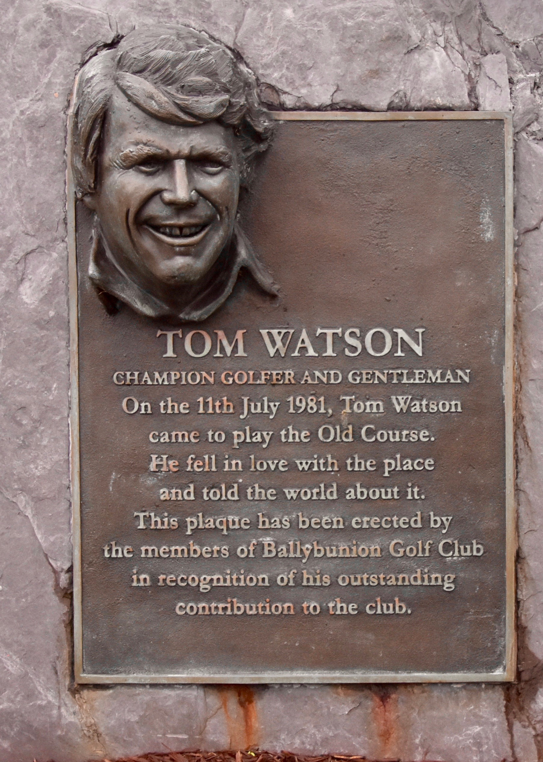 Tom Watson Plaque at Ballybunion