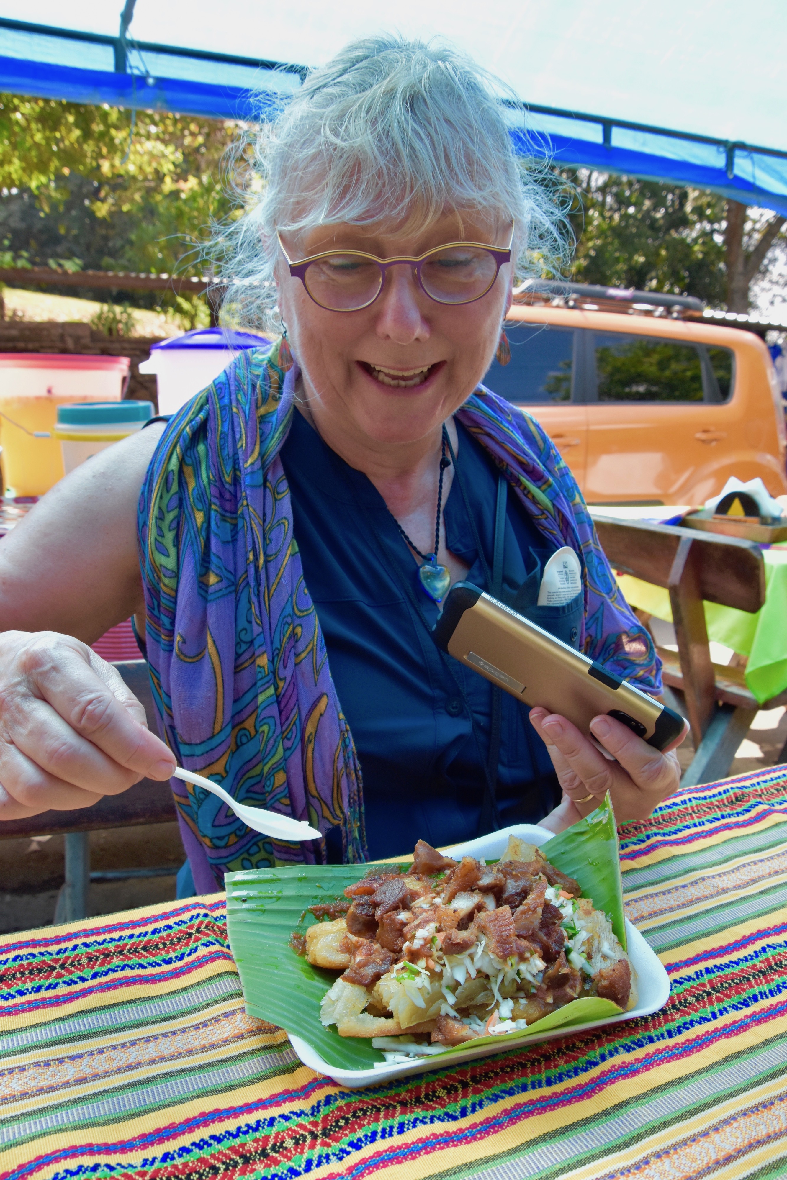 Fried Yucca with Chicharonnes, Tazumal