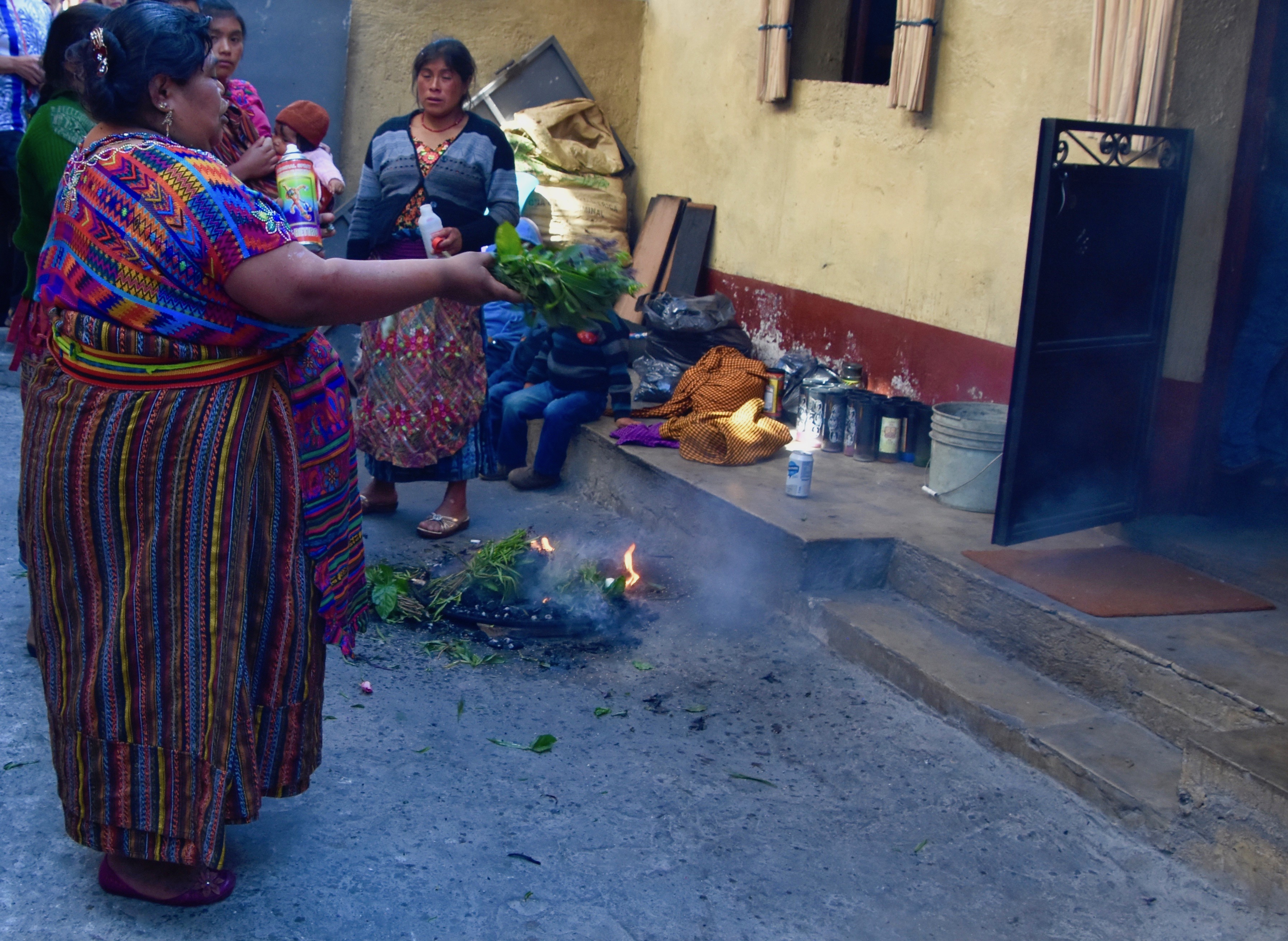 Mayan Shaman Praying to Maximon at Lake Atitlan