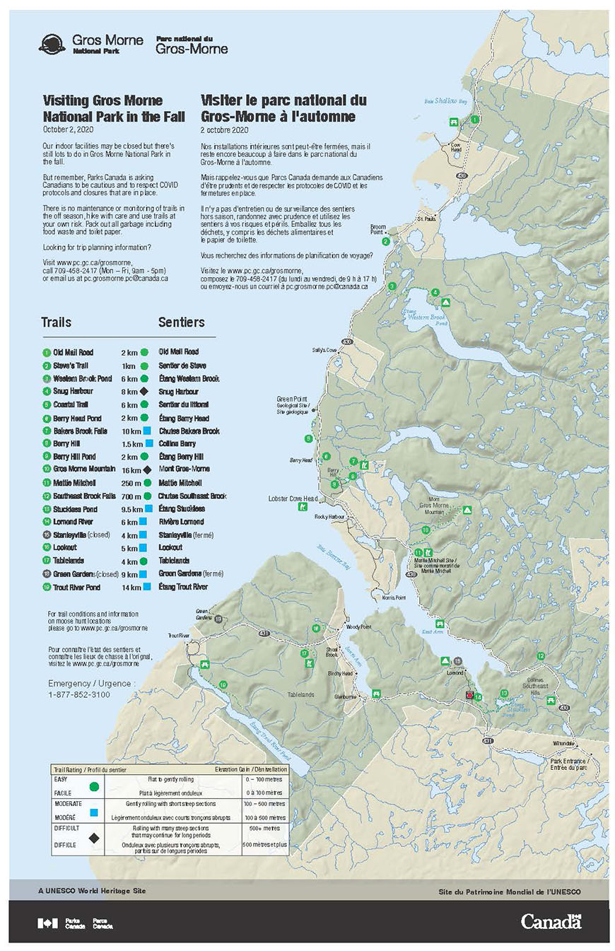 gros morne national park map