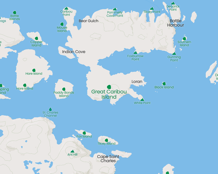 Map of Great Caribou Island