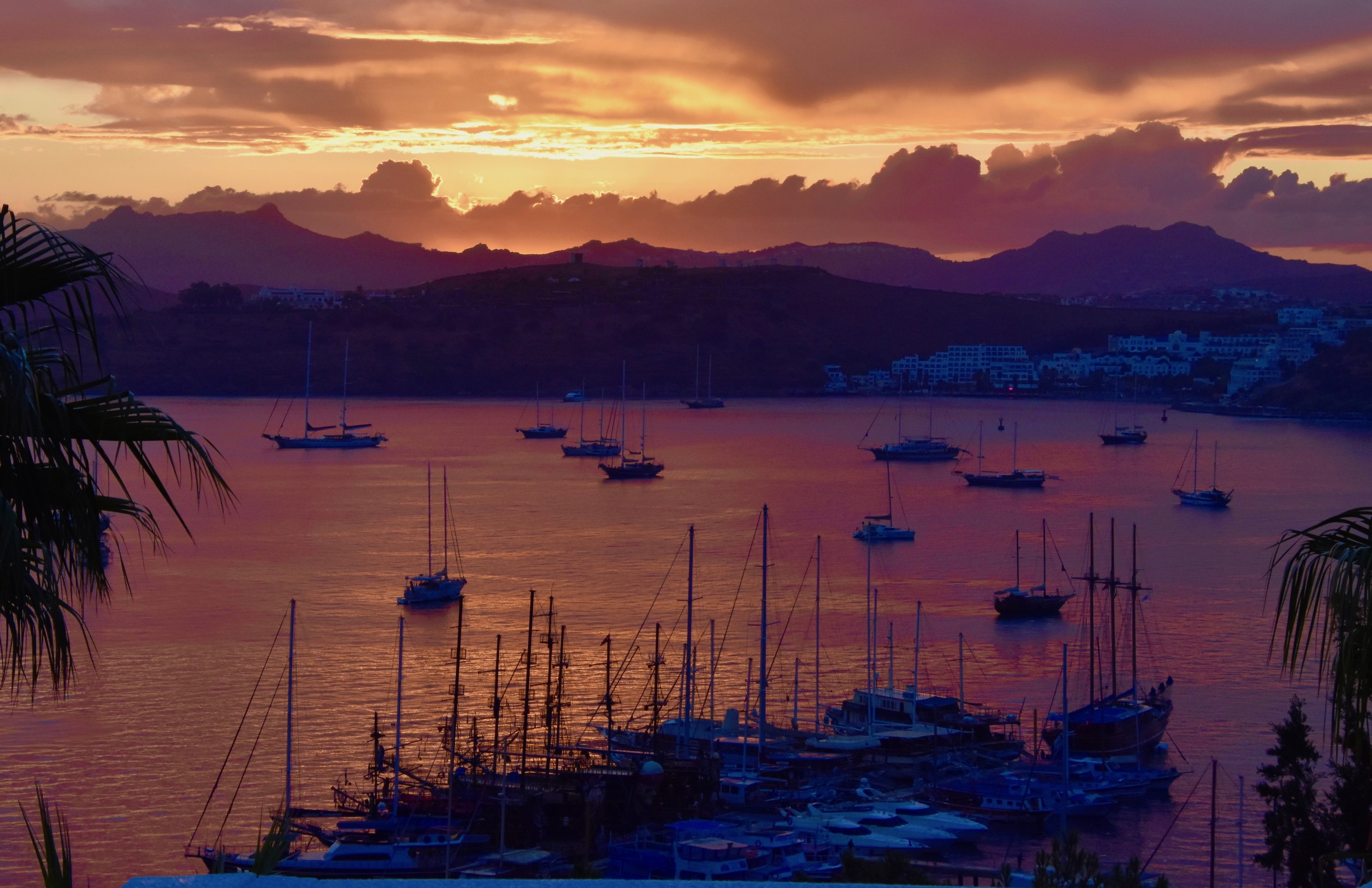 unset from the Manastir Hotel, Bodrum, Turkey