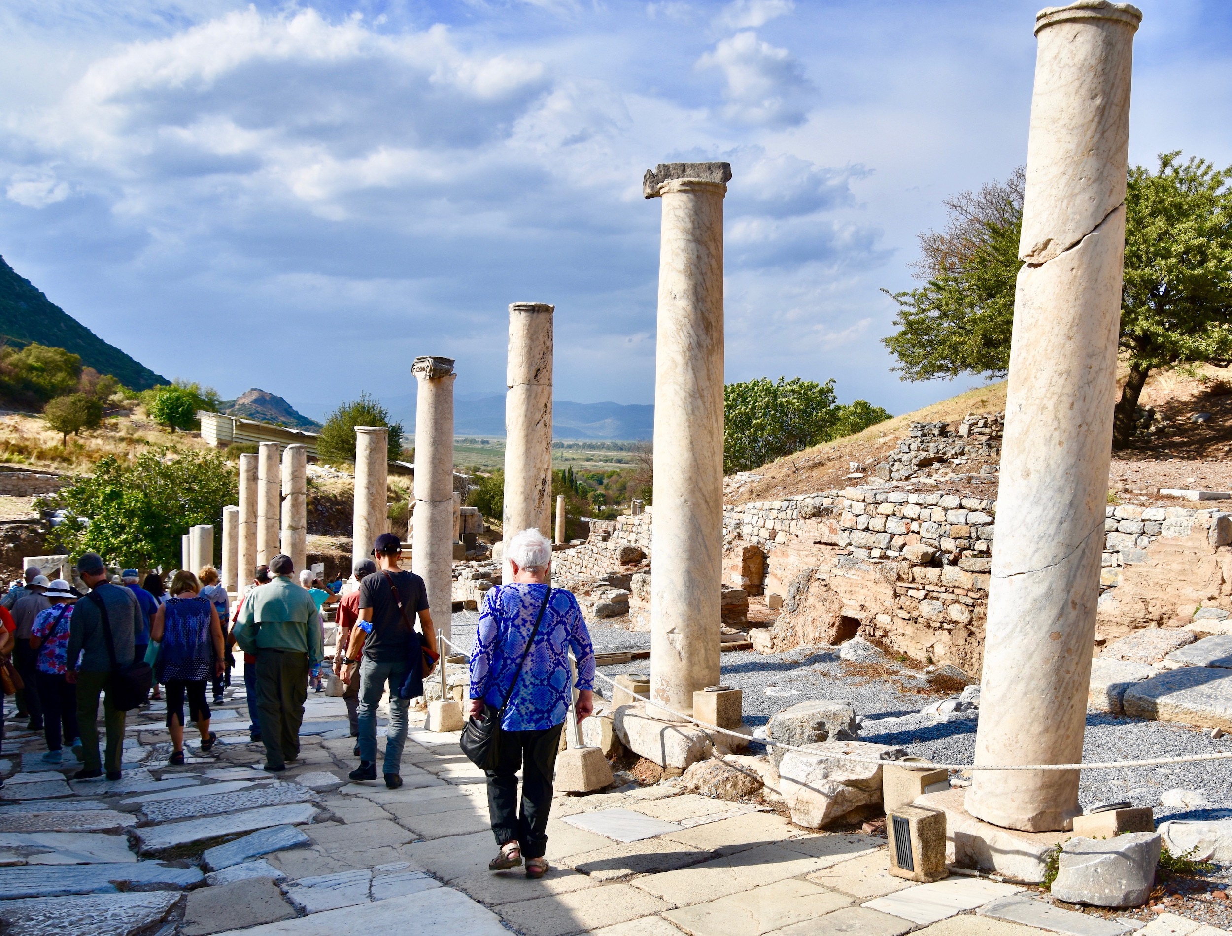 Our Group Heading Down Curates Street in Ephesus