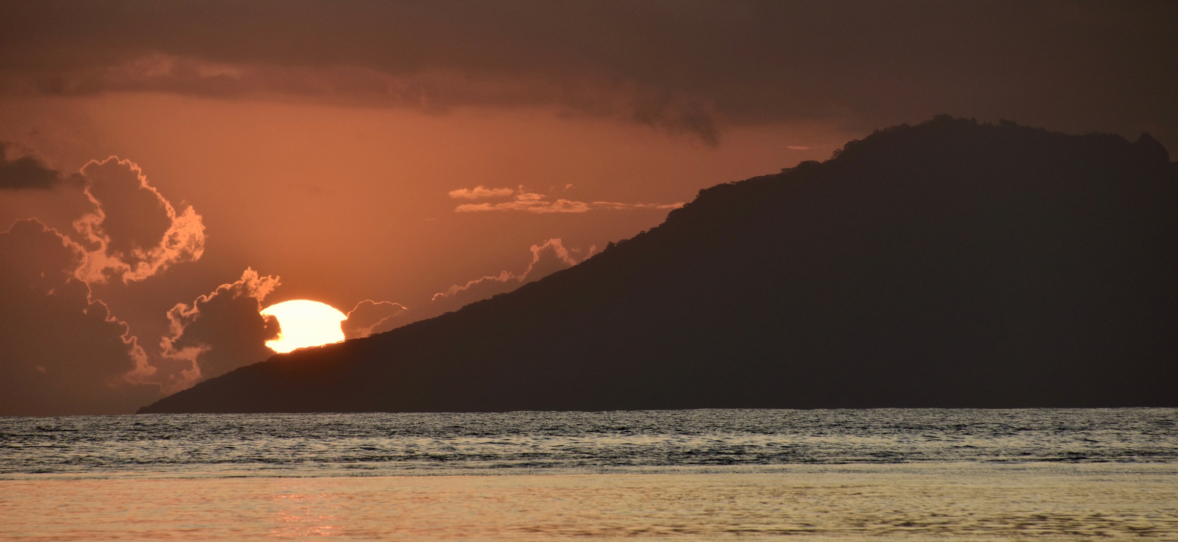 Sunset over Moorea from Te Moana Resort