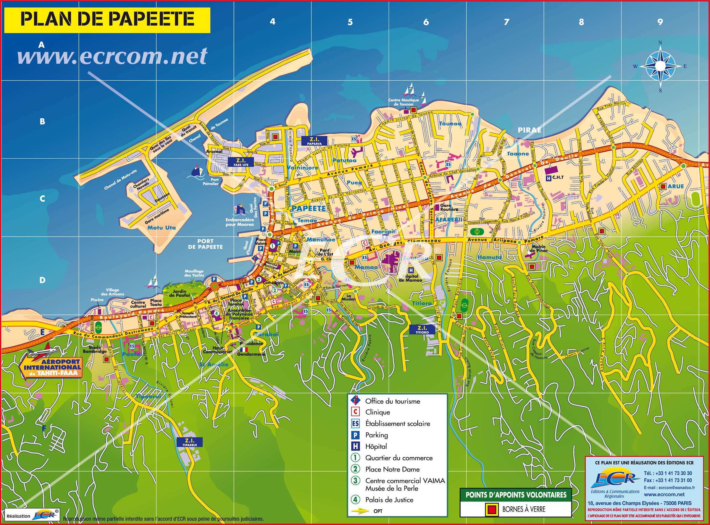 papeete cruise port map