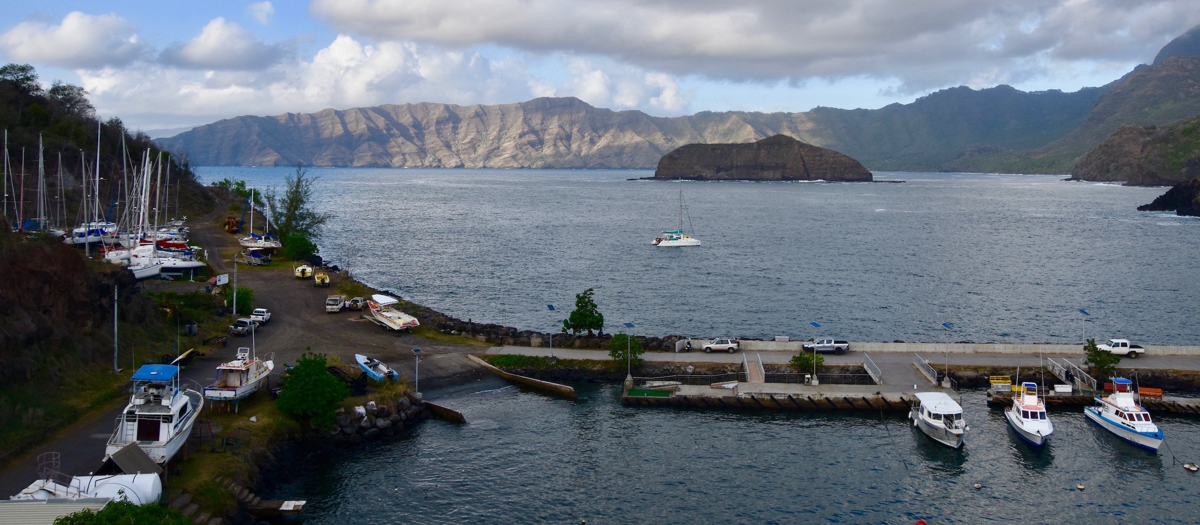 View from the Aranui 5 on Hiva Oa