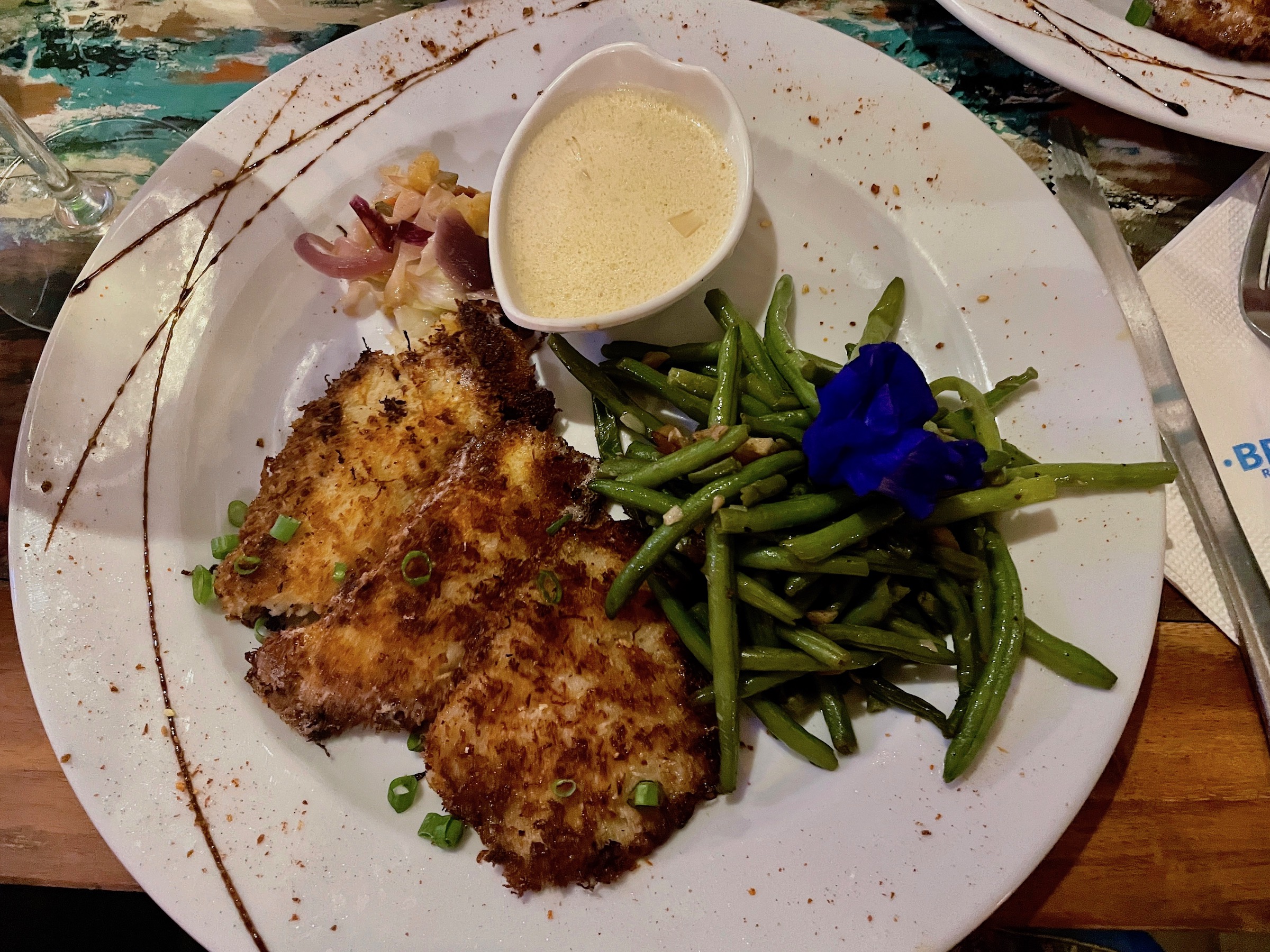 Coconut Crusted Parrot Fish, Bora Bora Beach Club