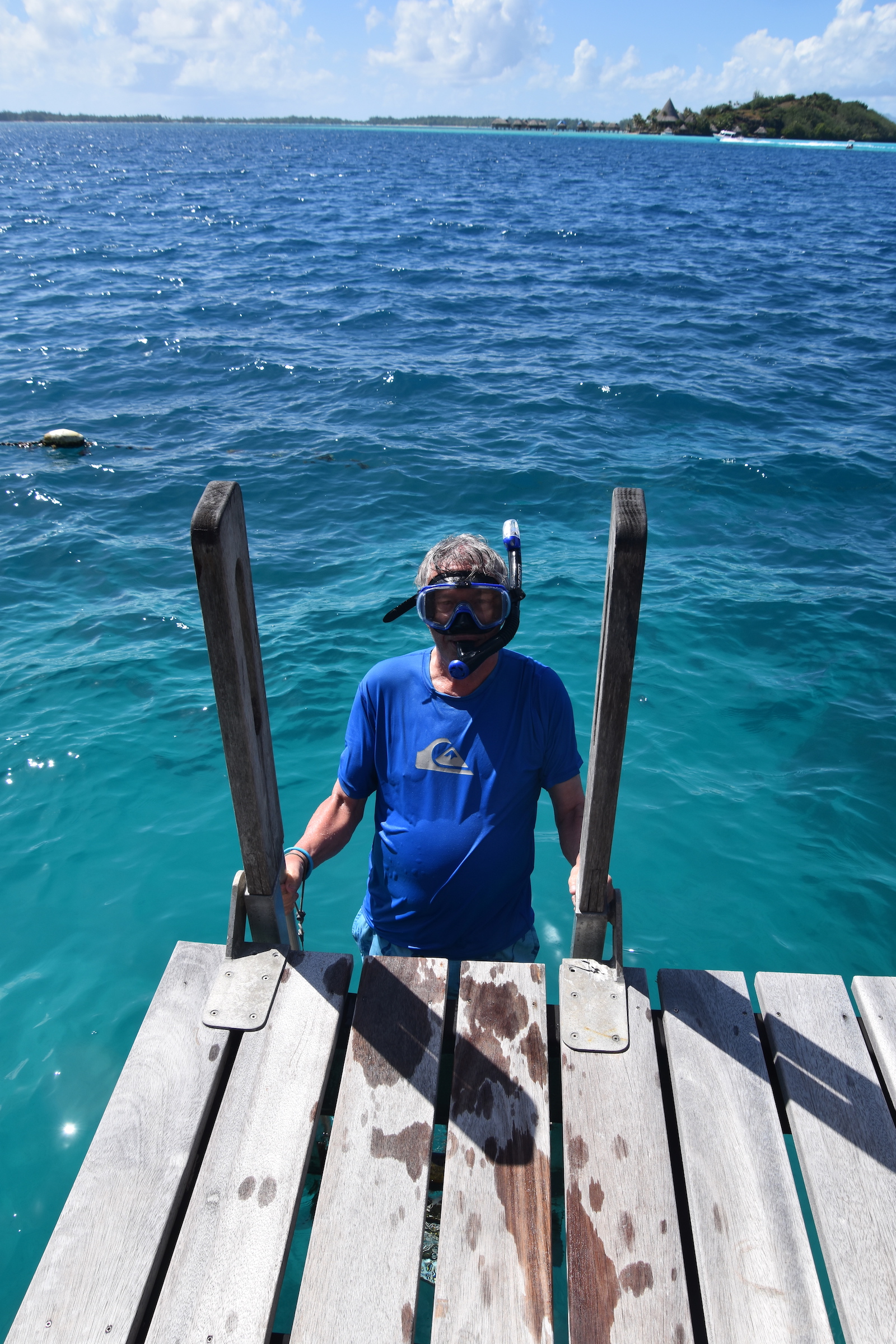 Entering the Water at Paradiso Cottage, Bora Bora