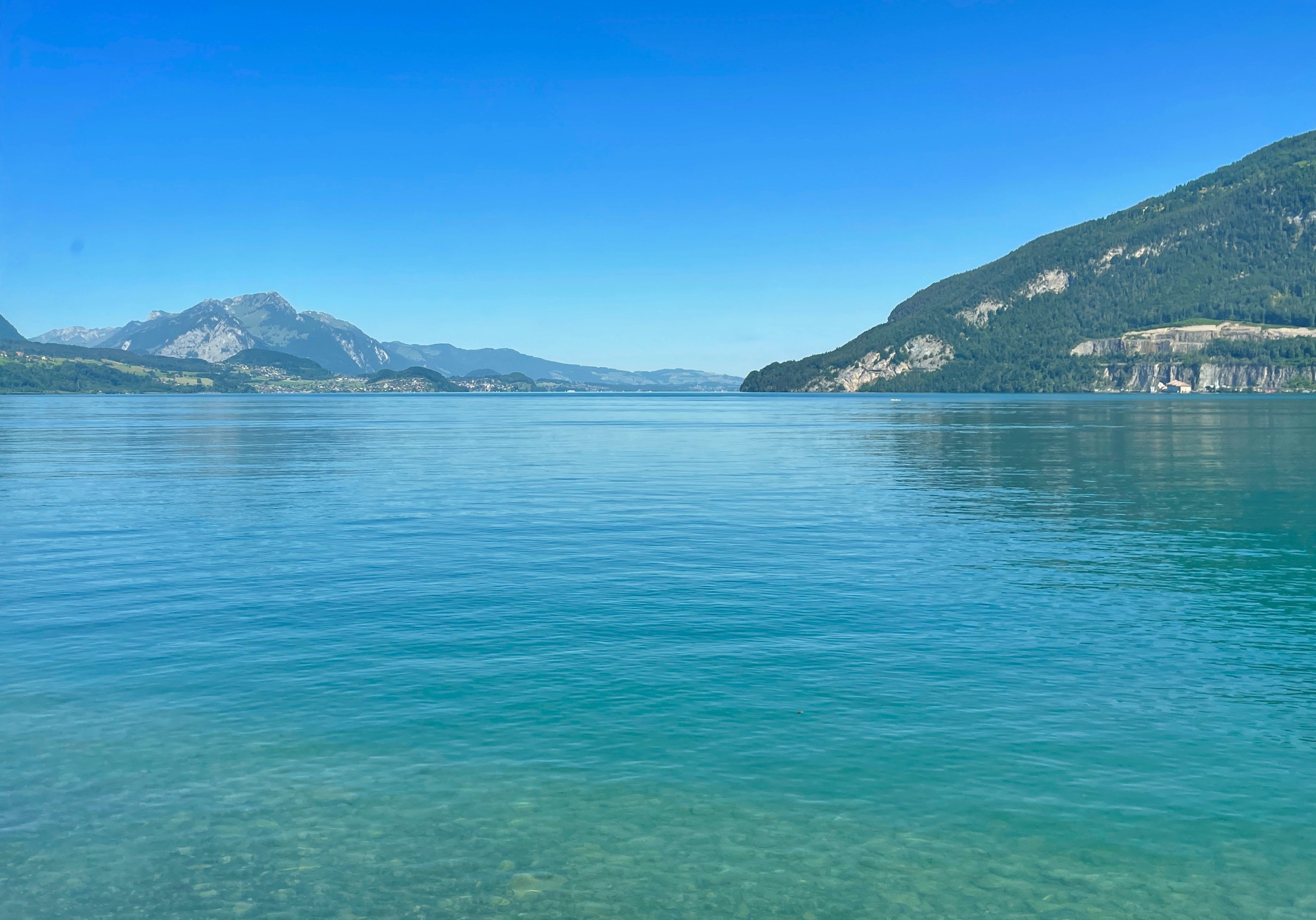 Lake Thun from the Train to Interlaken