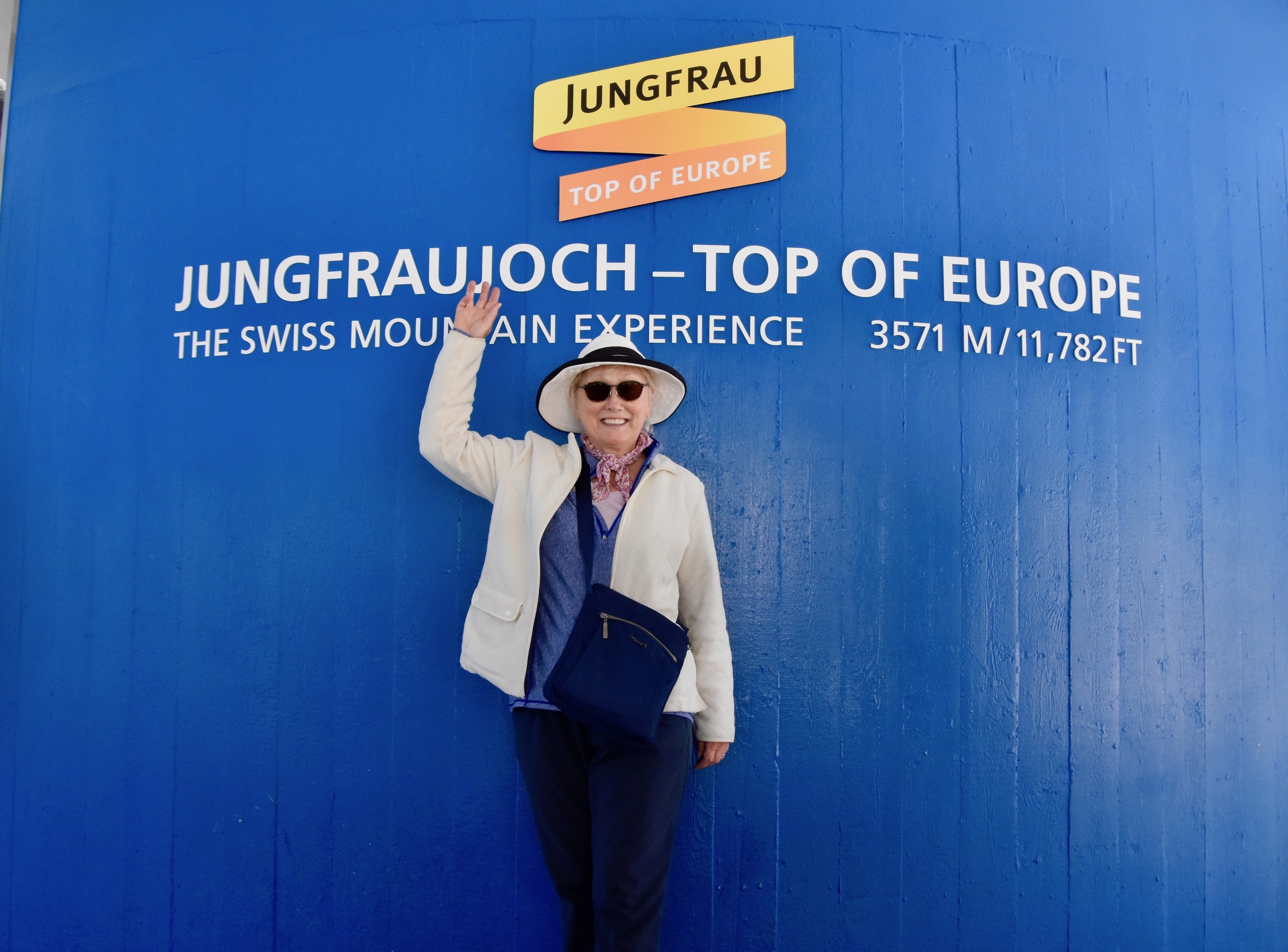 Alison at 11,782 Feet at the Jungfraujoch Sphinx