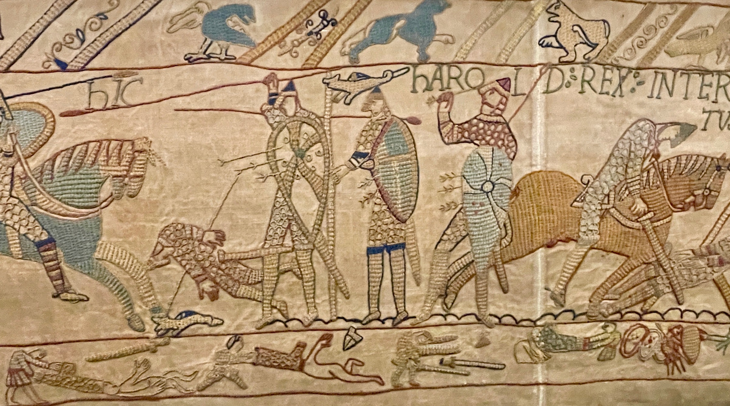 Bayeaux Tapestry - Death of Harold, Reading Museum