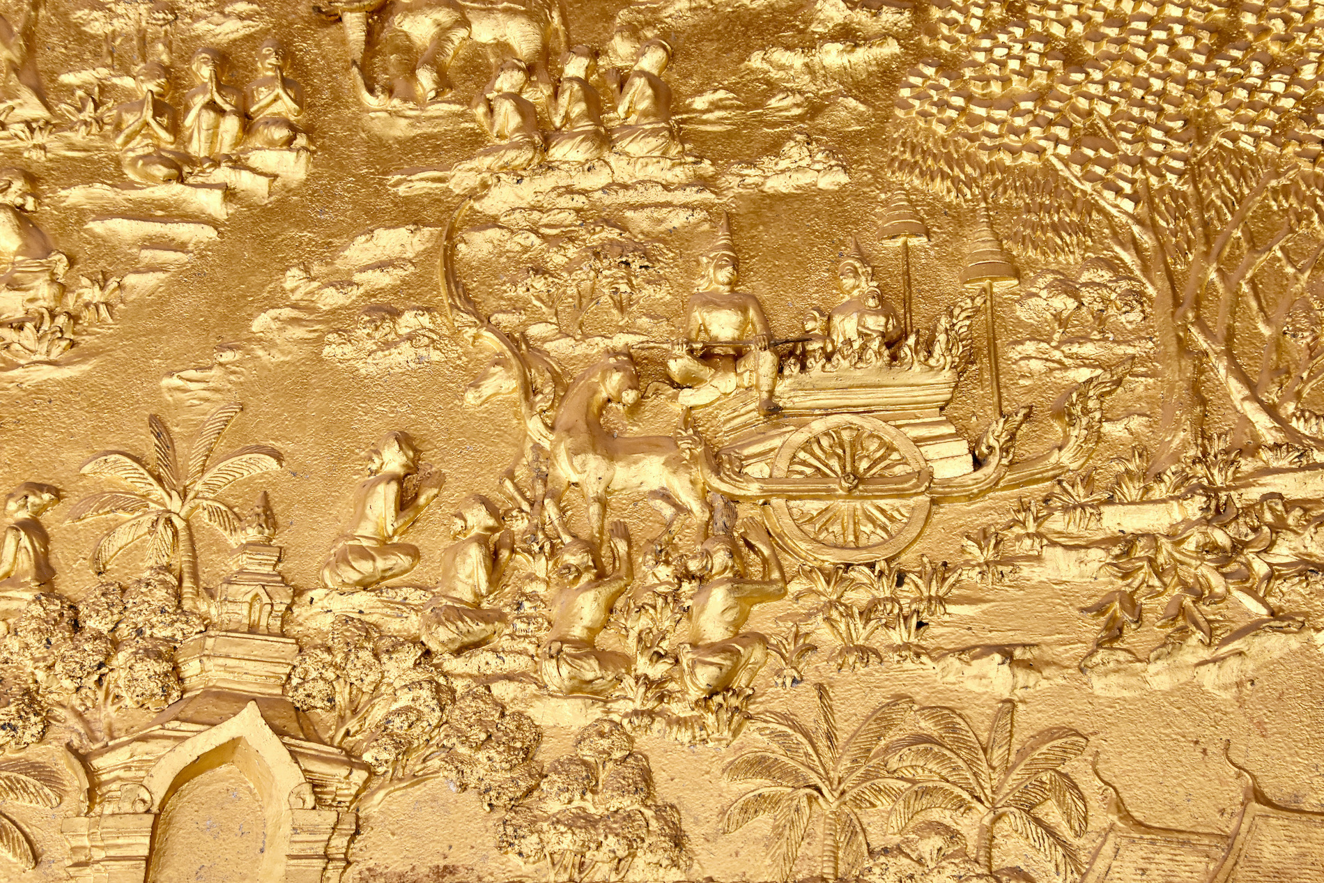 Golden Scene on Outside of the Royal Temple, Luang Prabang