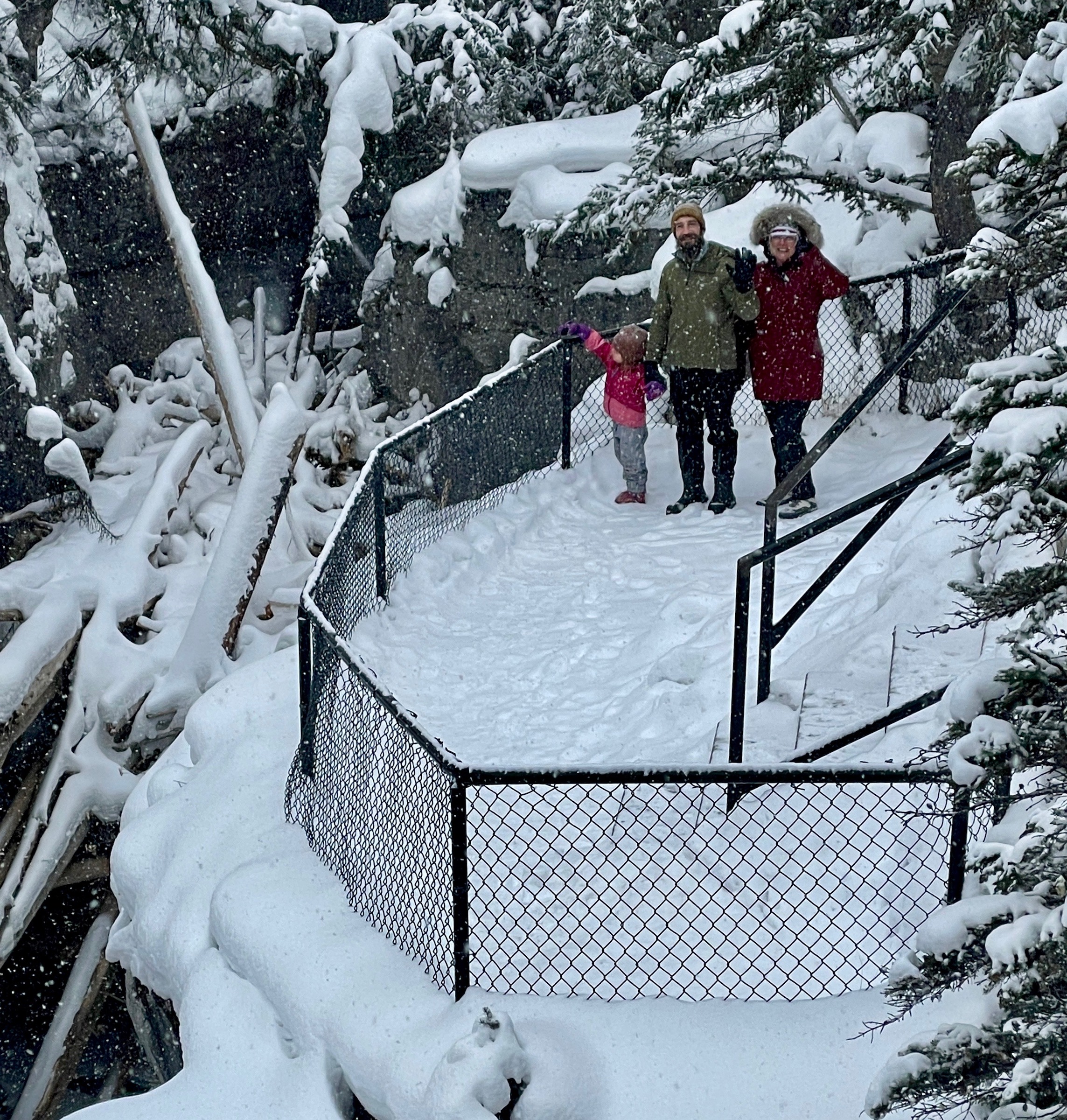 Alison, Dale & Nina at Maligne Canyon, Jasper National Park