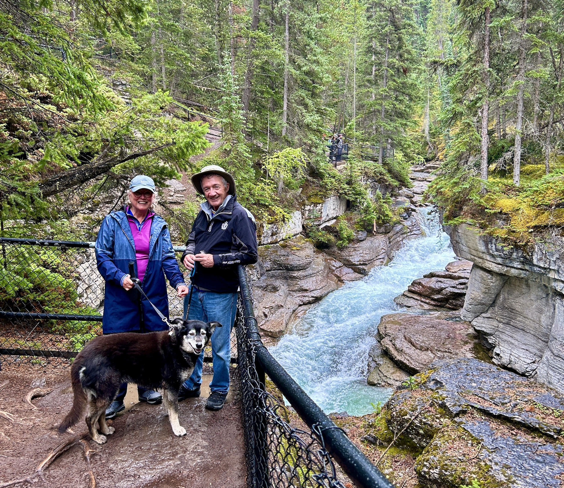At Maligne Canyon with Raven, Jasper National Park