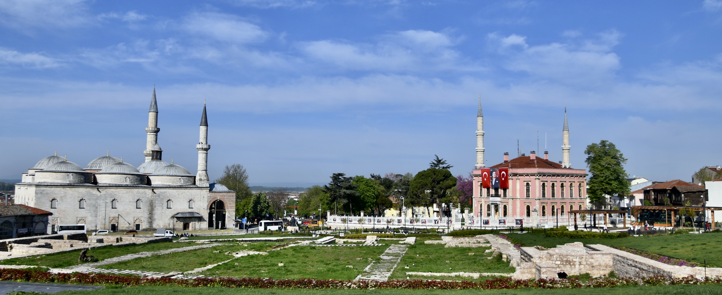 View of Old Mosque from Selimiye Entrance Steps, Edirne