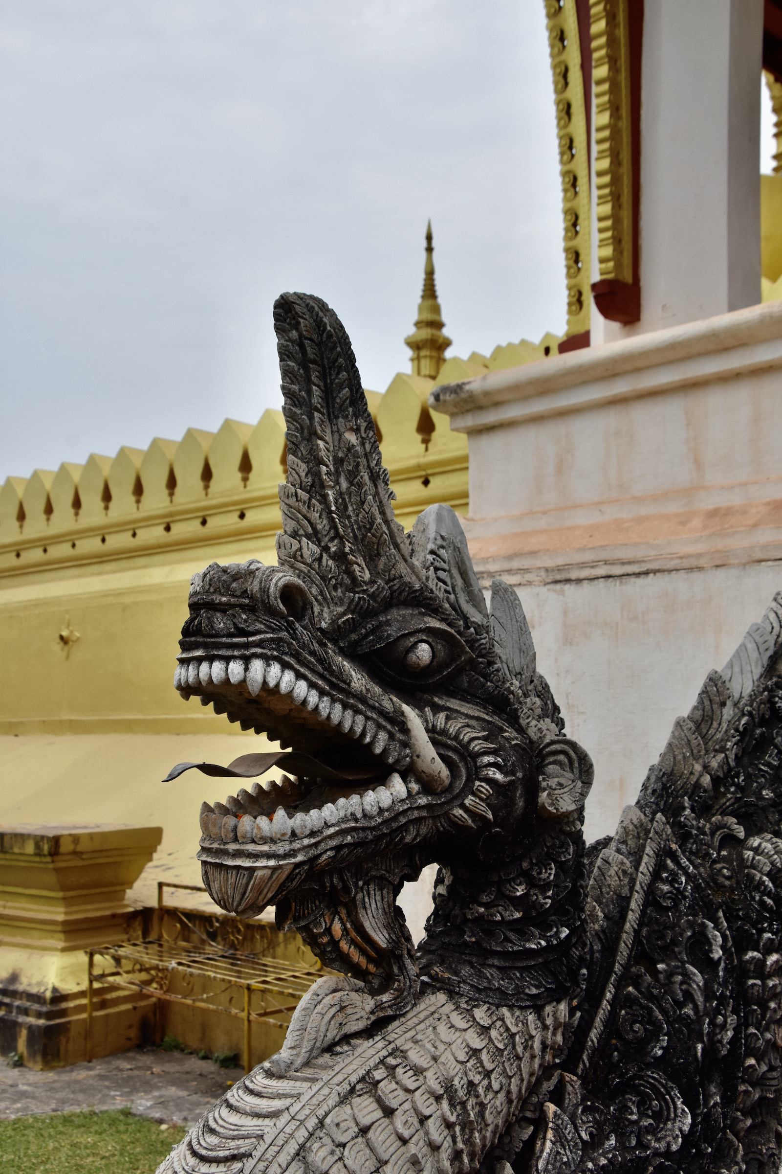 Stone Naga Head - Great Stupa Courtyard, Vientiane