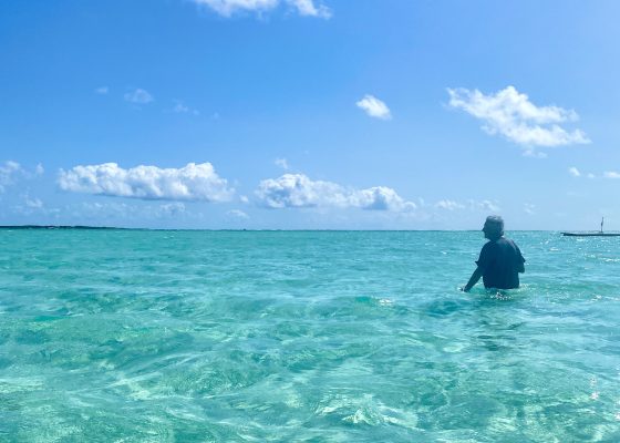 Wading out to the Reef in Bonaire