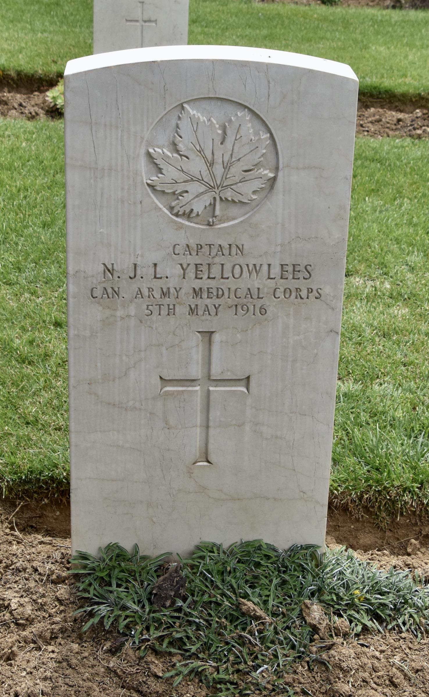 Captain N.J.L. Yellowlees, buried in Thessalonika