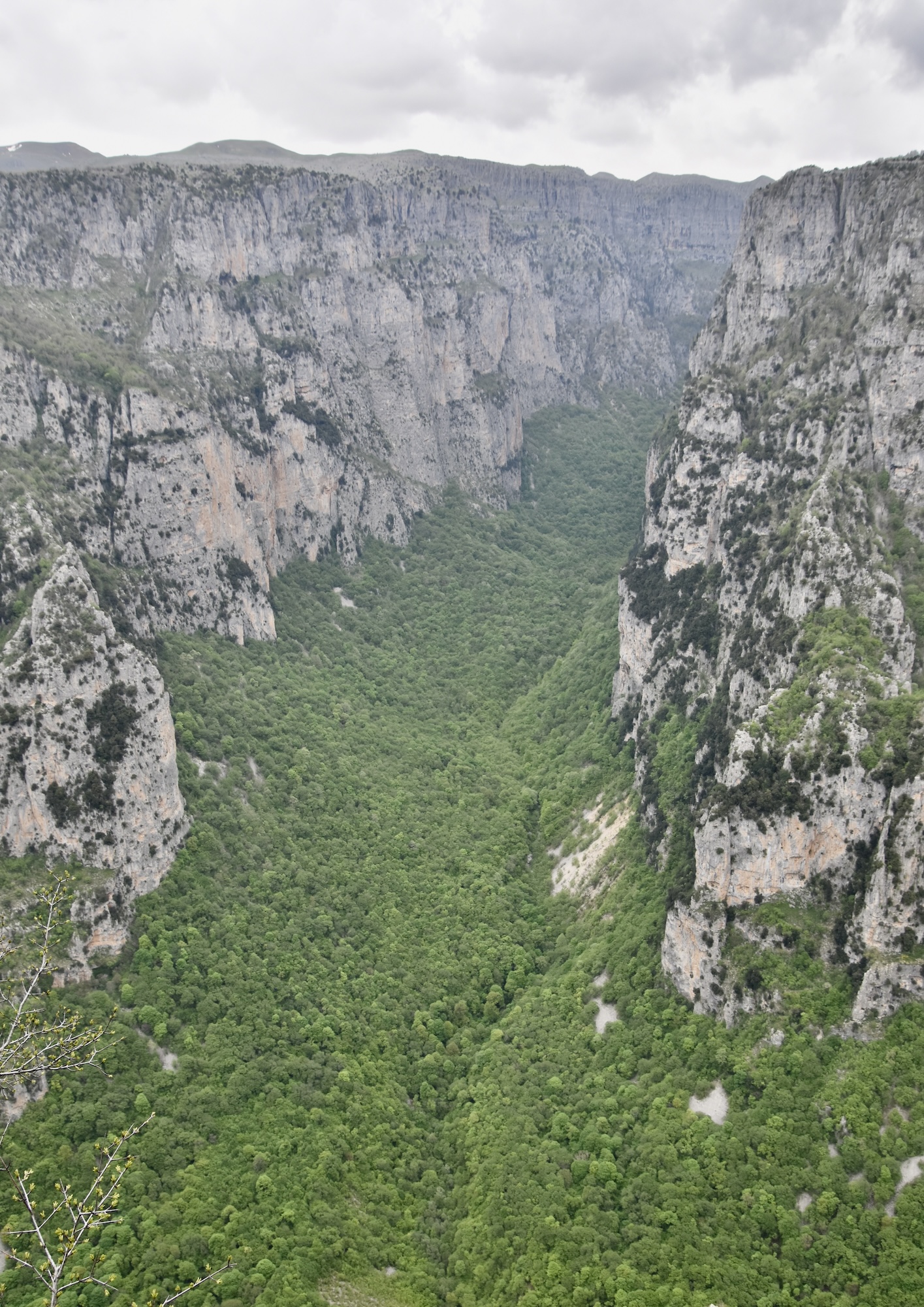 Looking Down at Vikos Gorge in Epirus